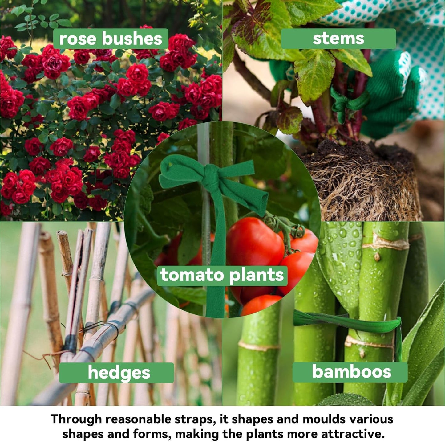 2 Pack Garden String - Plant Ties, Garden Twine, Gardening Tape, Tree Support, Stretchy Trap for Trees,Flowers,Green Soft Ties for All Plants All Gardeners(35M/Roll,115FT)