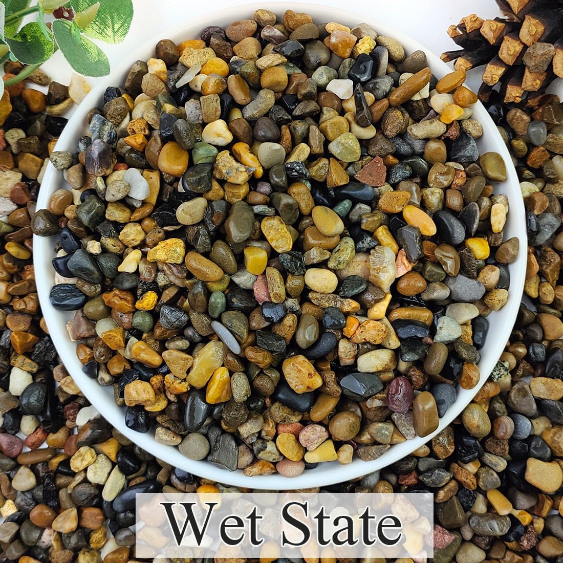 2lbs Natural River Rocks, 1/4" Aquarium Gravel Succulent Cactus Pea Gravel for Plants, Fish Tank, Decorative Pebbles for Gardening, Flower Pots, Vase Fillers, Indoor Water Fountains, Landscaping