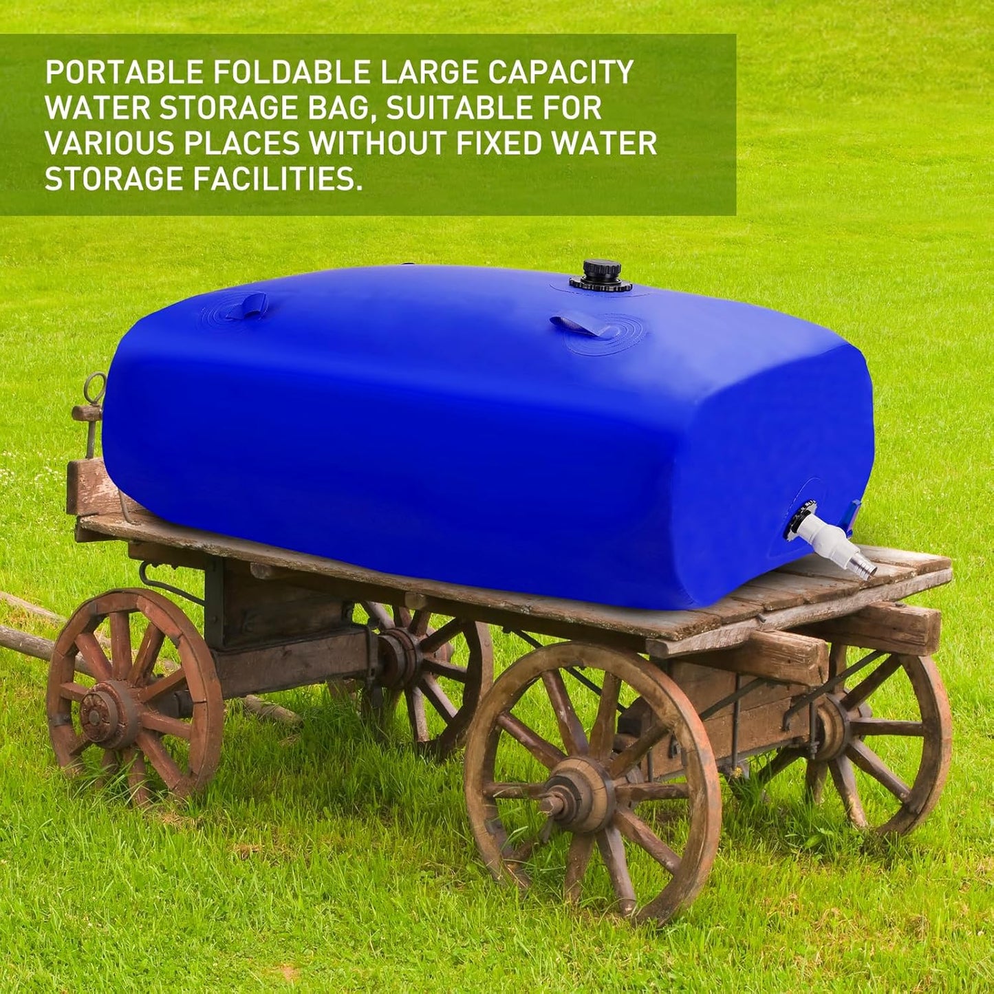 110L/29gal Foldable Water Bladder Storage Container - Large Capacity Soft Water Bag for Drought Resistance, Fire Prevention, and Emergency Water