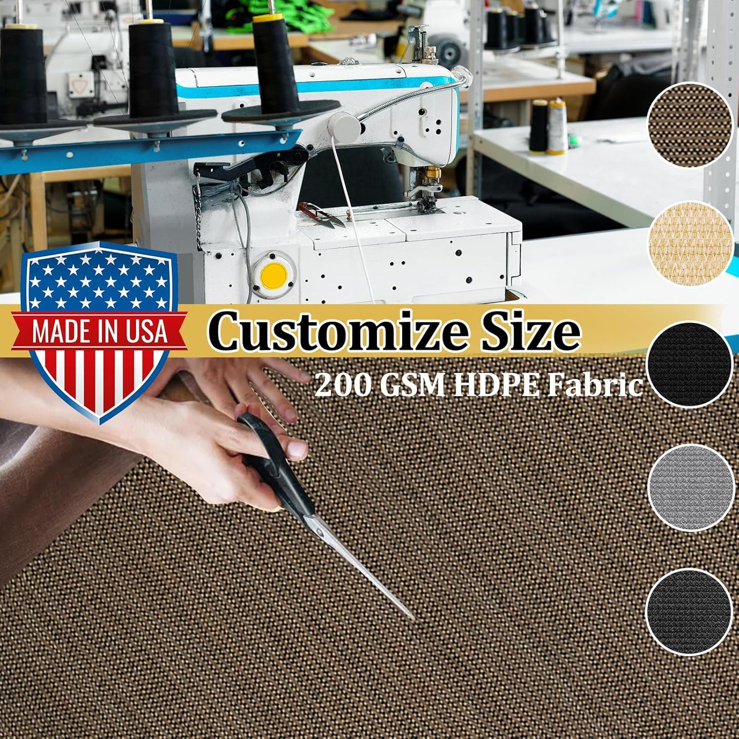 Shade&Beyond Customized Size 16' X 24' Shade Cloth with Grommets, 90% UV Protection UV Protection Mesh Tarp Sun Screens for Patio GN01, Mocha