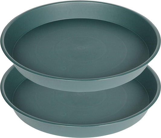 2 Pack of Bird Bath Bowl 12", 1.6" Depth, 10 12 inch Birdbath Bowls Dish Only for The Garden, Large Plant Saucer (12", Green)