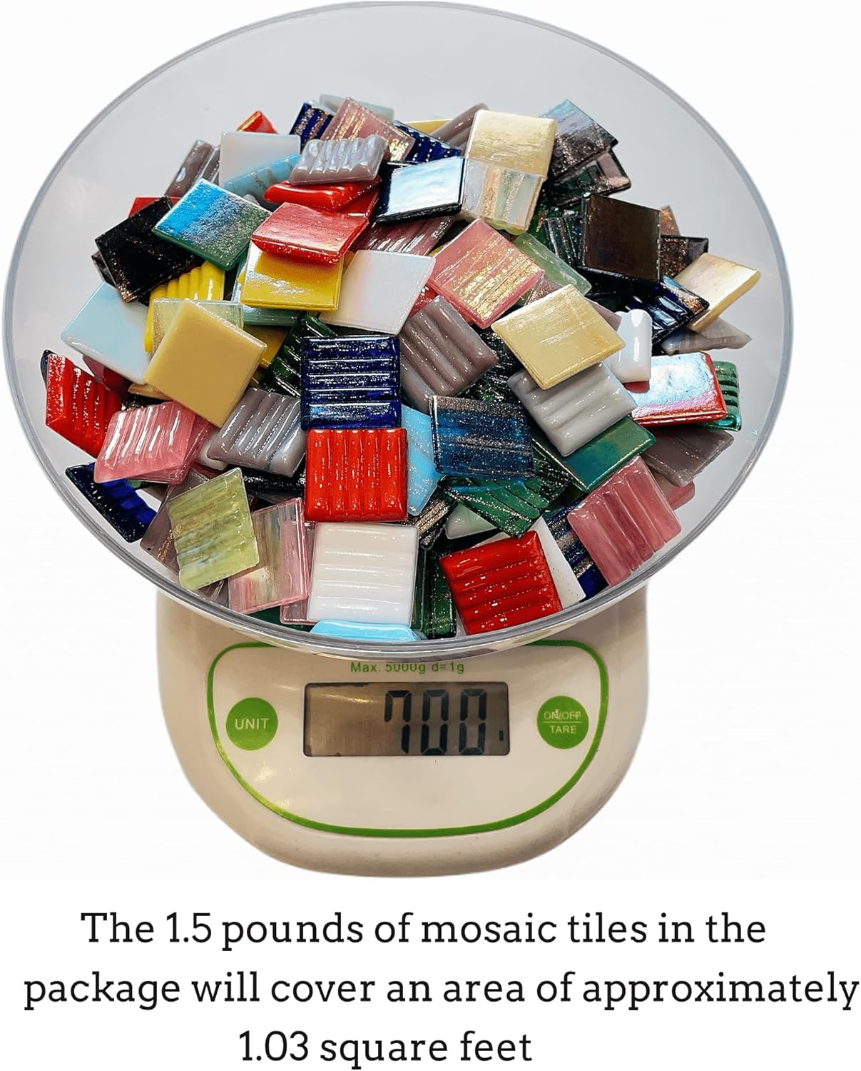 SMEIINIK 1.5 lb Bulk Mosaic Tiles for Crafts, Consisting of a Mix of Iridescent Mosaic Tiles and Gold-Textured Glass Mosaic Tiles, 3/4-Inch Square Mosaic Glass Pieces (240pcs, Multicolor), HT001