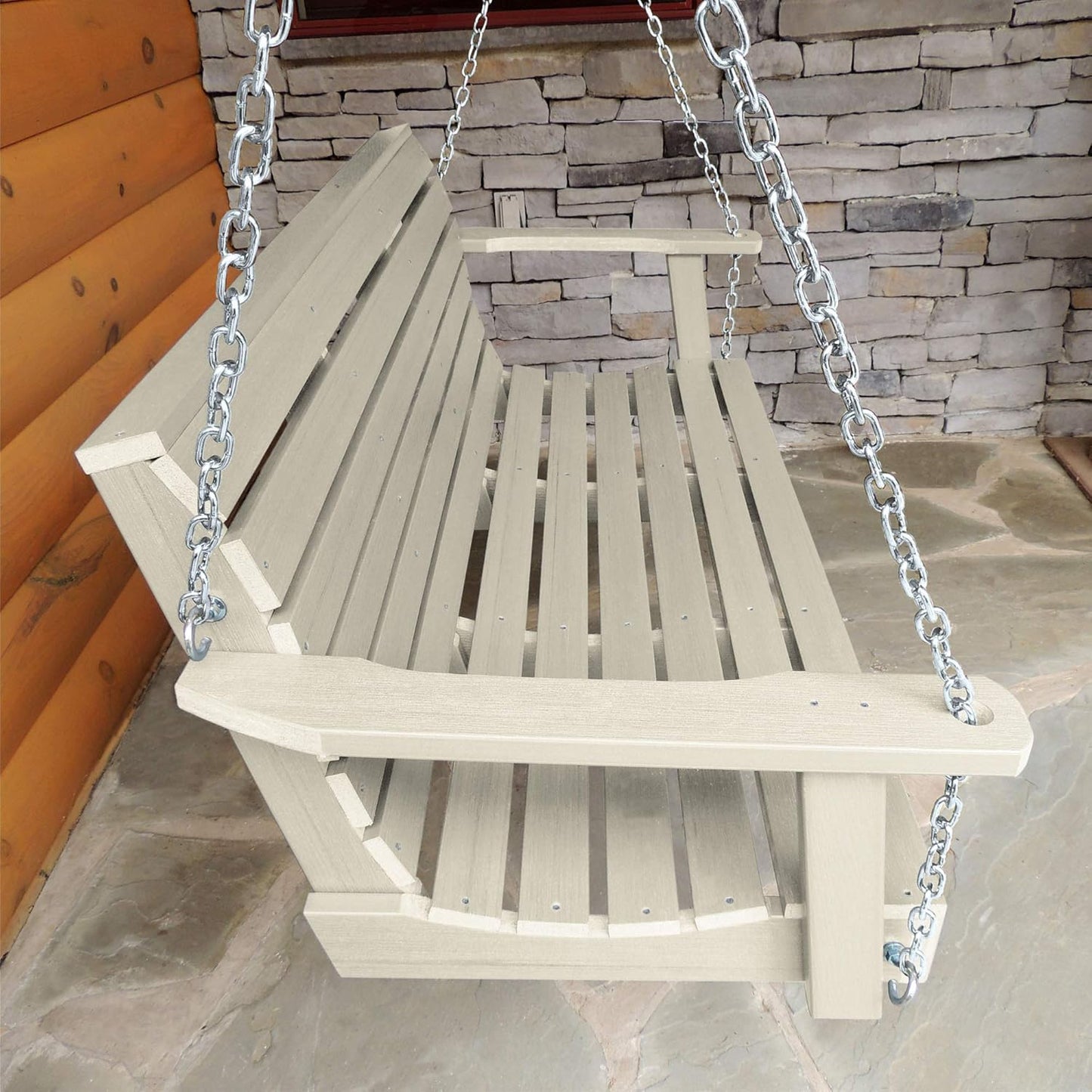 highwood Weatherly Porch Swing, 4 Feet, Whitewash