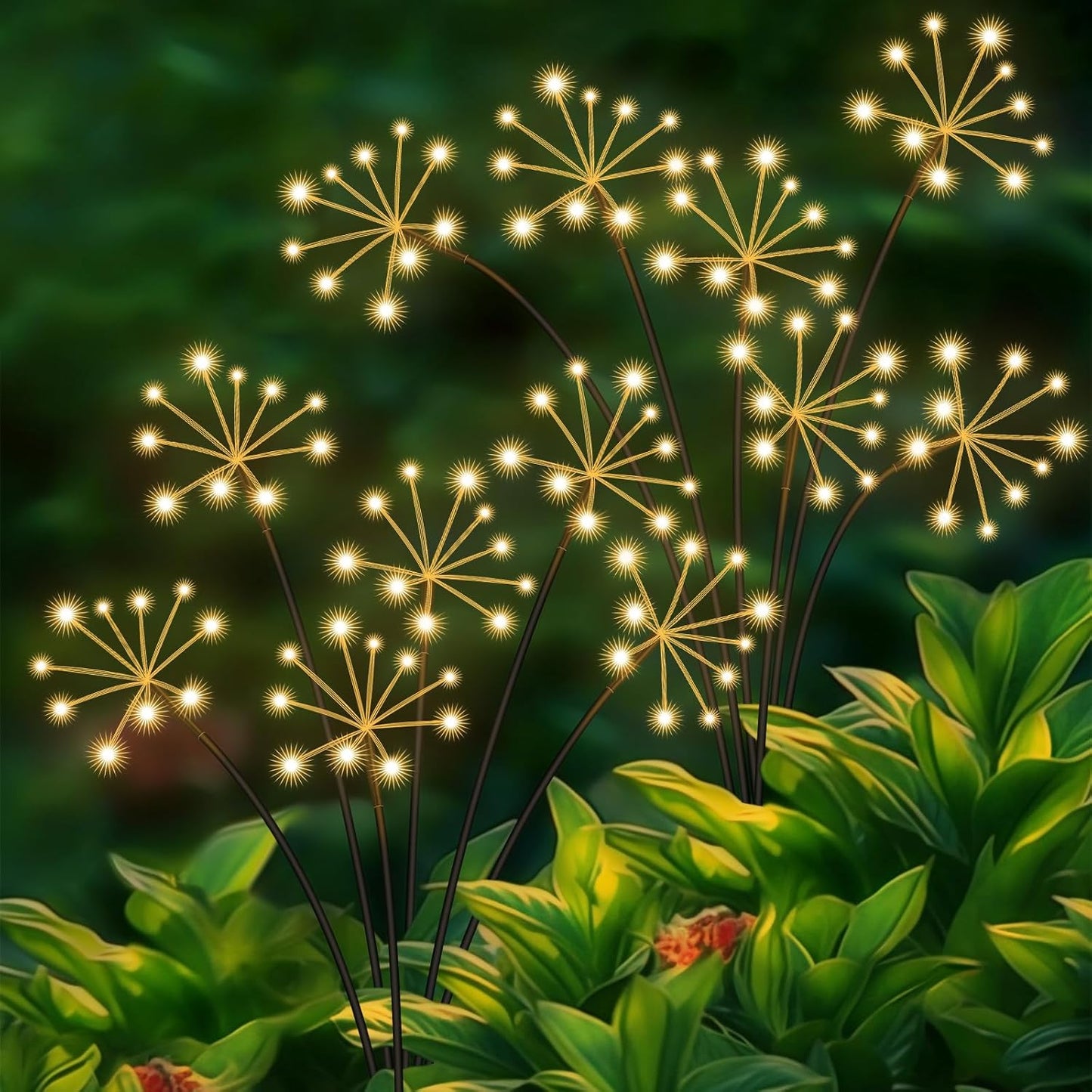 Solar Garden Lights 6 Pack Waterproof Swaying Starburst Light Solar Outdoor Lights for Yard Patio Walkway Pathway Party Wedding Decoration, Unique Gifts for Women, Warm White