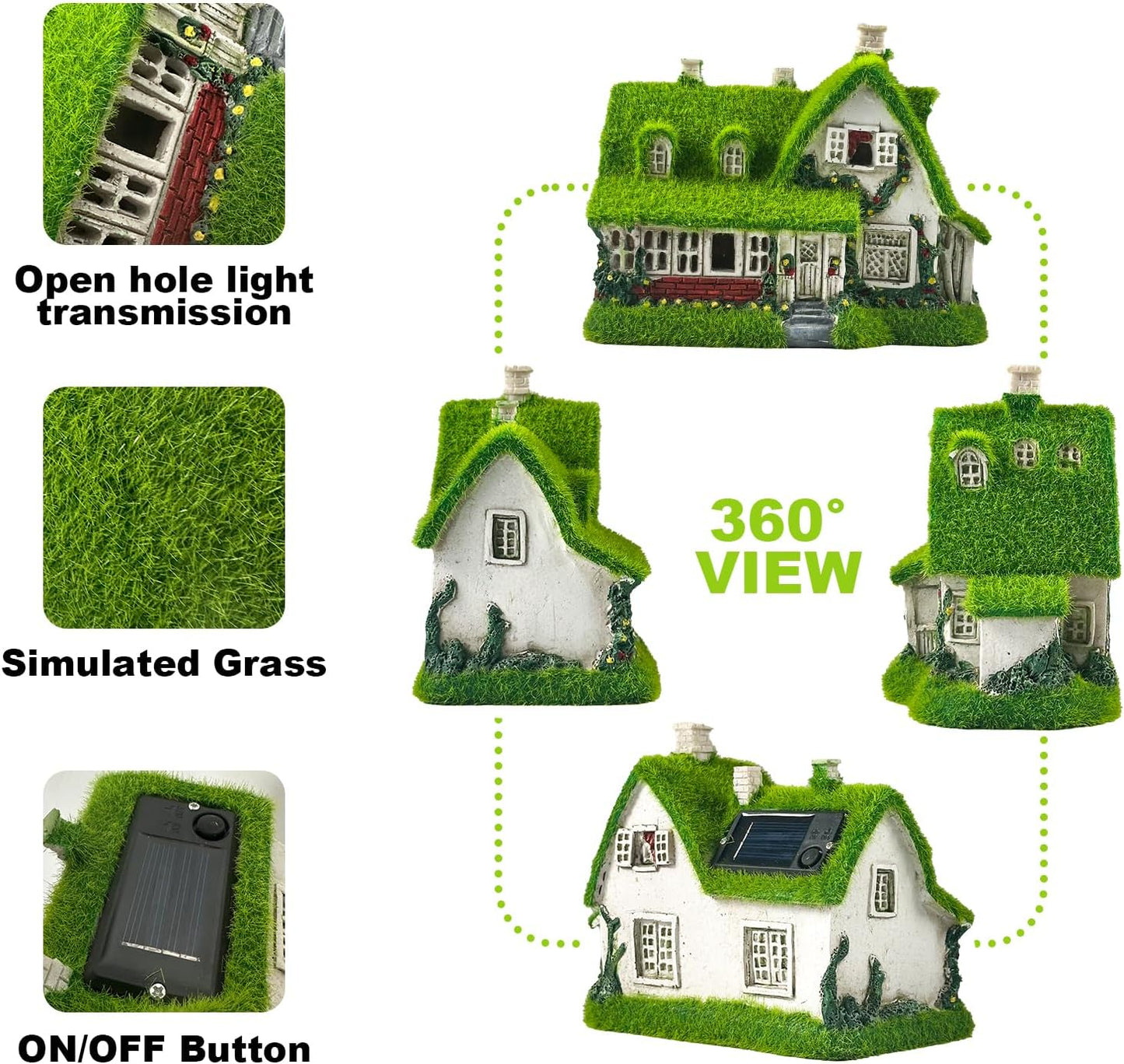 Solar Garden Outdoor Statue Light - Fairy House Lawn Decoration for Patio, Balcony, and Yard - Unique Gift for Any Occasion
