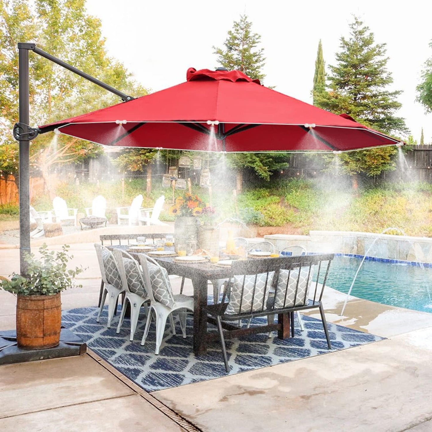 HOMENOTE 10 Pack Brass Misting Nozzles for Outdoor Cooling System, Mister Replacement Nozzles Tee and Plugs for 1/4" Tubing