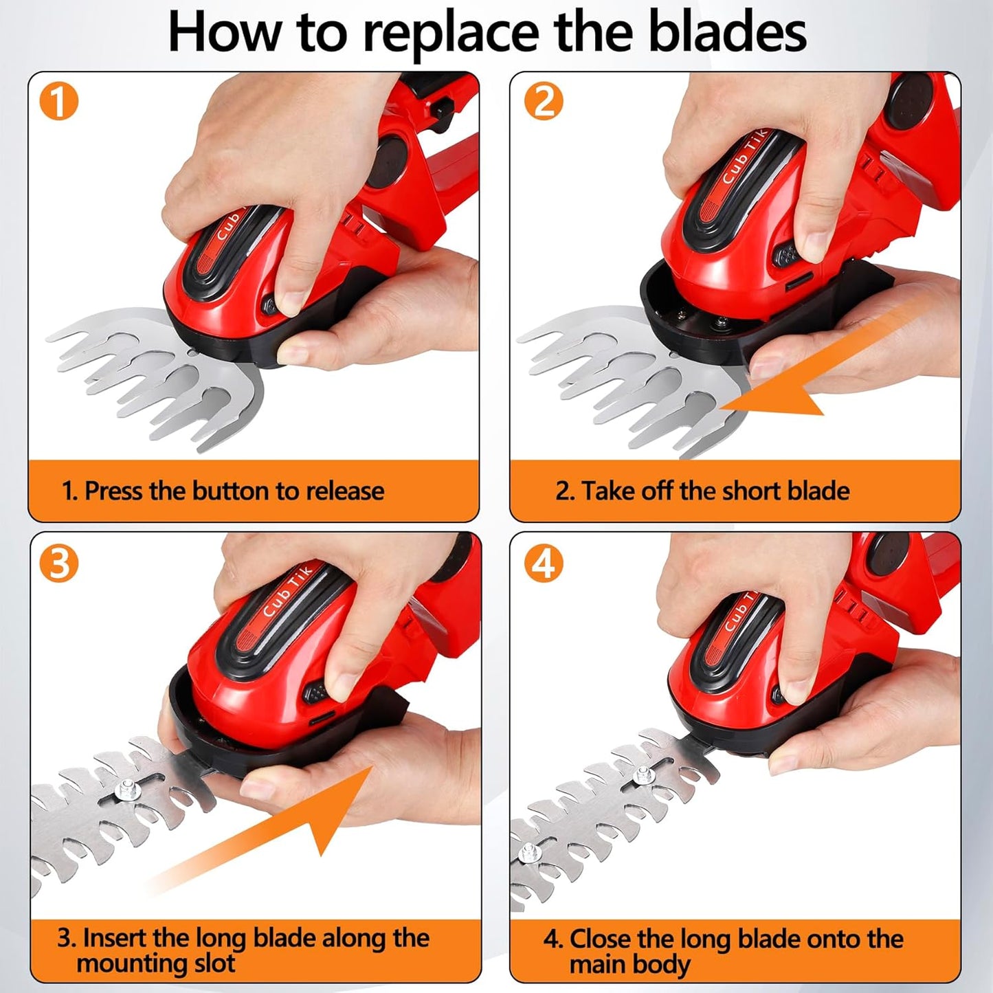 Hedge Trimmer Cordless 2 in 1 Handheld Grass Shears Mini Shrubbery Grass Cutter Electric Brush with Battery and Charger (Mordern)