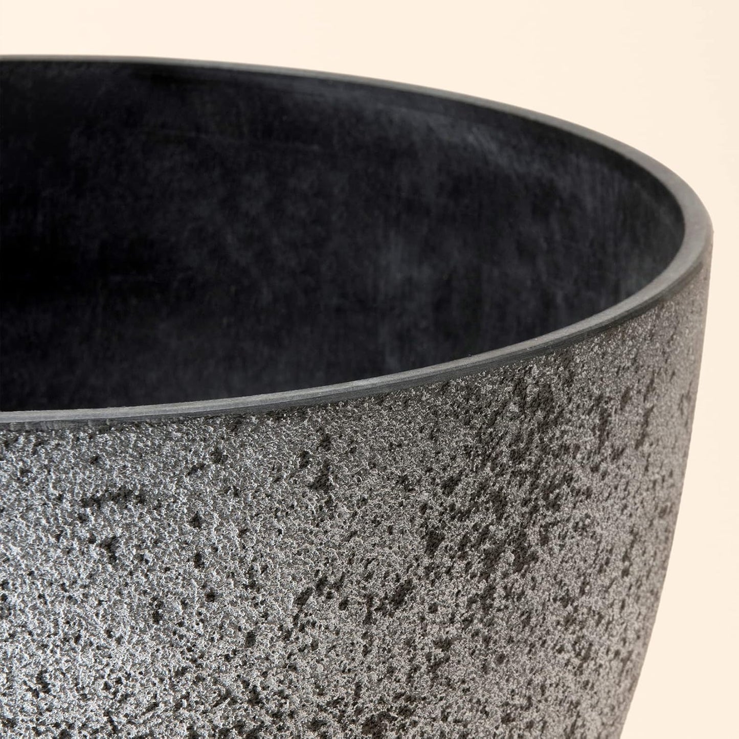 LA JOLIE MUSE 14.2/11.3/8.6 Inch Planters,Set of 3 Indoor/Outdoor Round Planters,Grey Tree Planters,Plant Container with Drain Holes,Flower Pots for Patio and Deck