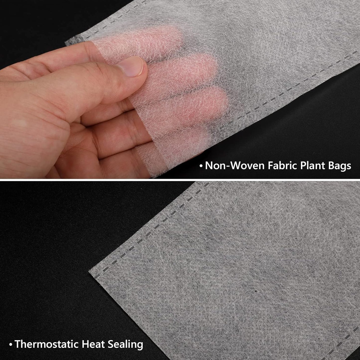 GREANER 200PCS Plant Nursery Bags, 3.5"x4.7" Biodegradable Non-Woven Fabric Plant Seeding Grow Bags, Vegetables Fabric Plant Seedling Pots, Transplant Pots Grow Pouch, Home Garden Supply