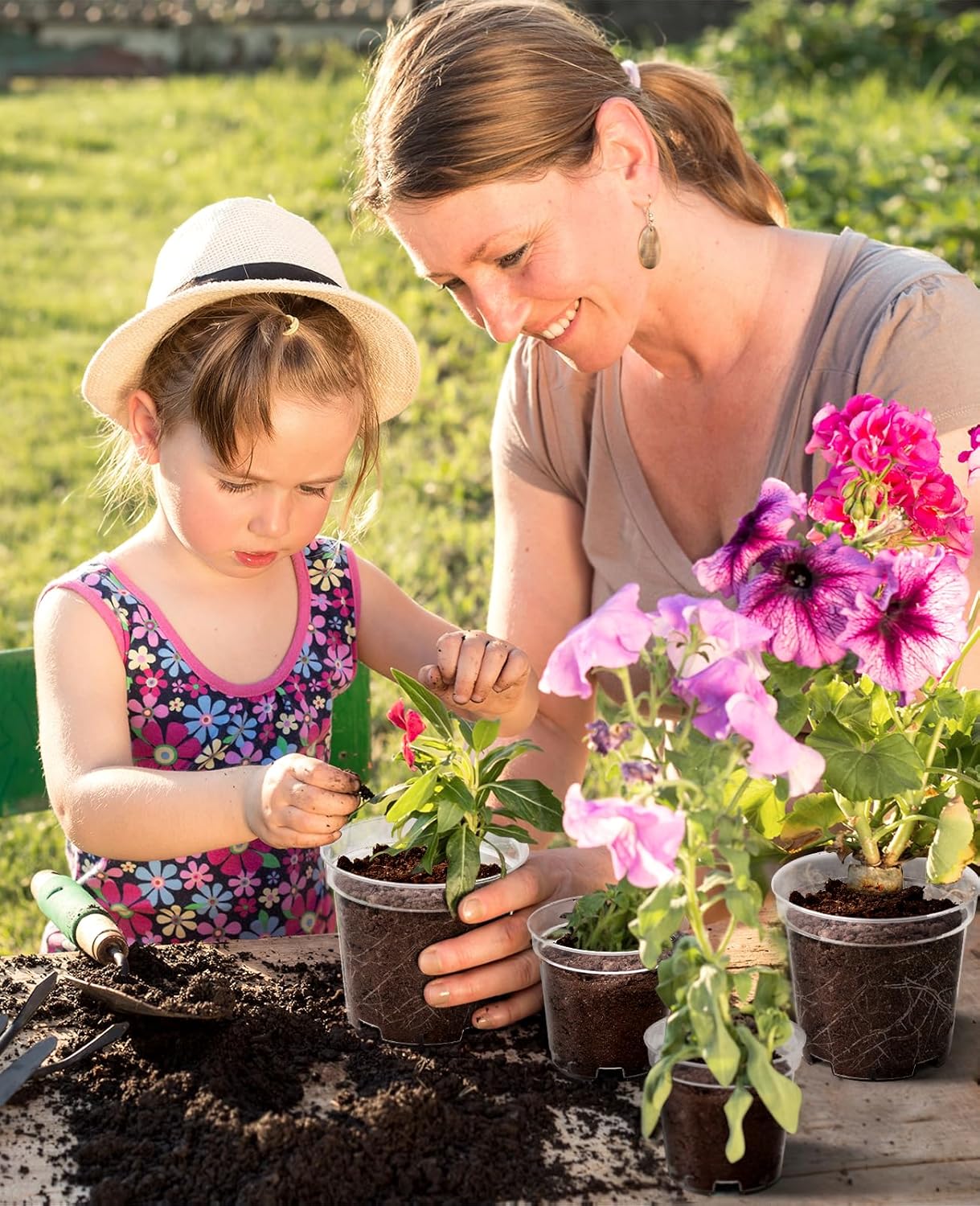homenote Clear Nursery Pots for Plants,6.7 Inch Plant Pot for Planting Plastic Seedling with Drainage Holes Seed Starter Flower High Transparency with 20 Labels (15 Pack)