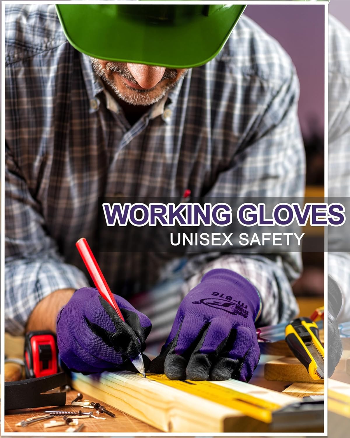 Nuogo 48 Pairs Gardening Gloves for Men Women Rubber Coated Safety Work Gloves Bulk for Gardening Construction Work