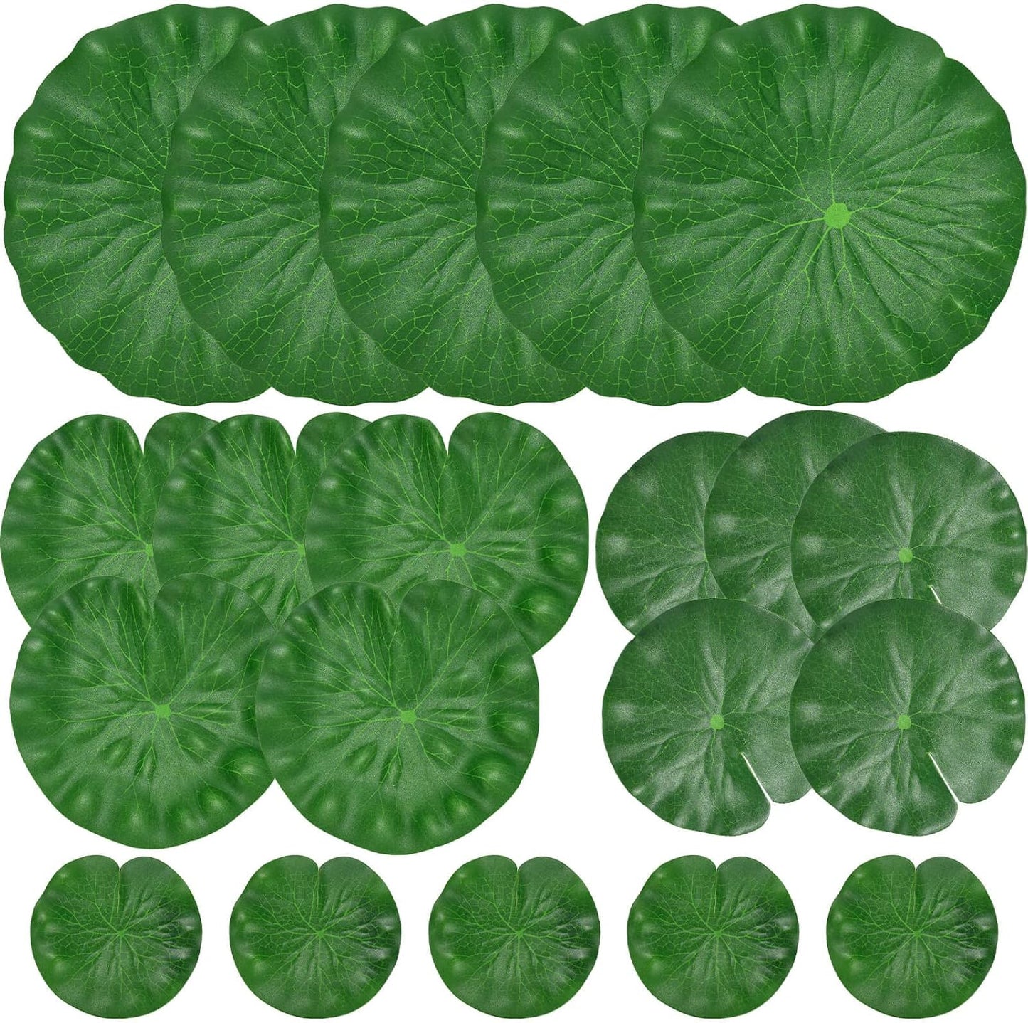 ZAUGONTW 20 Pcs Artificial Lily Pads for Ponds, Realistic Floating Lily Pads Leaves, Lotus Leaves Water Lilies Pad Artificial Foliage Pond Decor for Koi Fish Pool Patio Aquarium