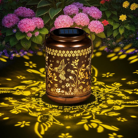 Solar Lanterns Outdoor Waterproof, Hummingbird Garden Decor for Yard Porch Lawn Patio Pathway, Hanging Solar Lights Birthday Gifts for Women Mom Grandma Sister Friend