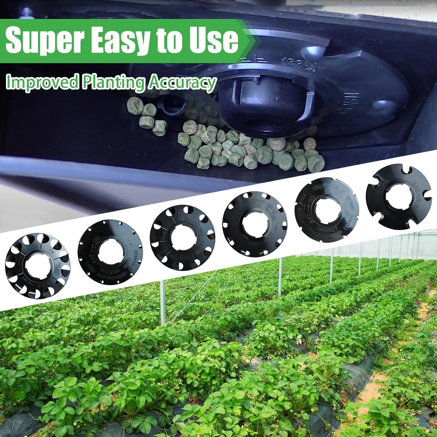 60009 Seed Plate Replacement for Earth-Way 1001-B Seeder, Precision Seeder Plate for Sweet Corn, Radish, Carrot, Peas, Beans & More