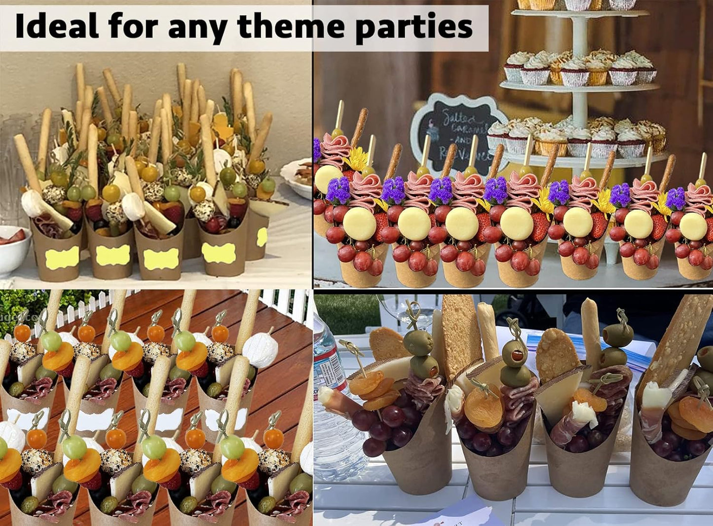 CAMKYDE 50 Pcs French Fries Holder, 16oz Disposable Paper French Fry Cups Charcuterie Cups for all Occasions (16oz)