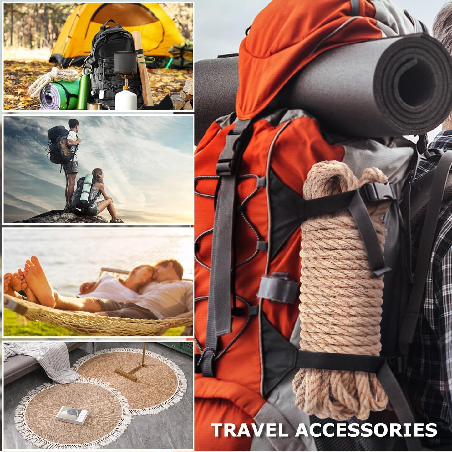 Vanhench Jute String Rope 10mm X 50 Feet, Heavy Duty and Thick Twine Rope for Crafts Projects, Gardening, Bundling, Cat Scratcher Scratching Post Tree Gift Wrapping Arts & Crafts Christmas Decoration