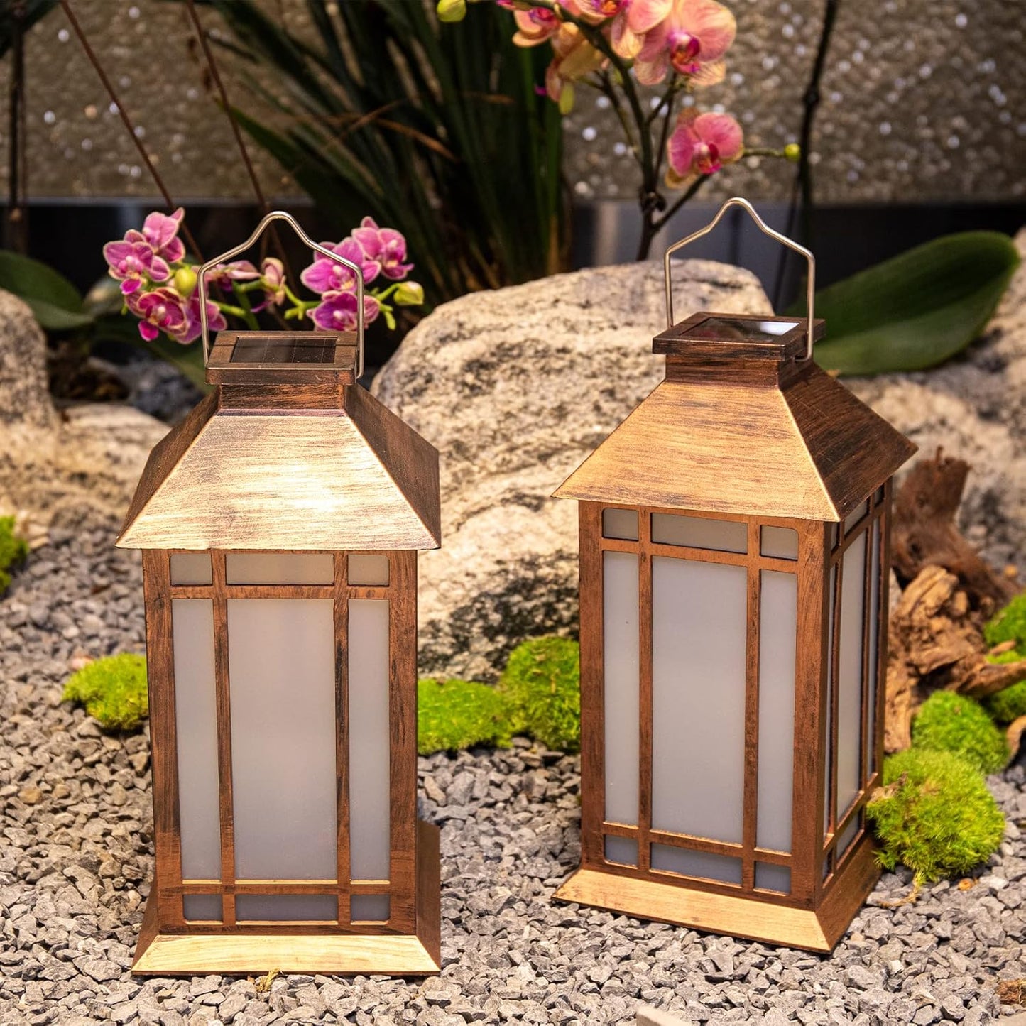 Afirst Solar Lantern Outdoor, Hanging Lights Decorative Outdoor Lighting Waterproof Umbrella Lights for Patio Garden, Table,Party Decor, 2 Pack