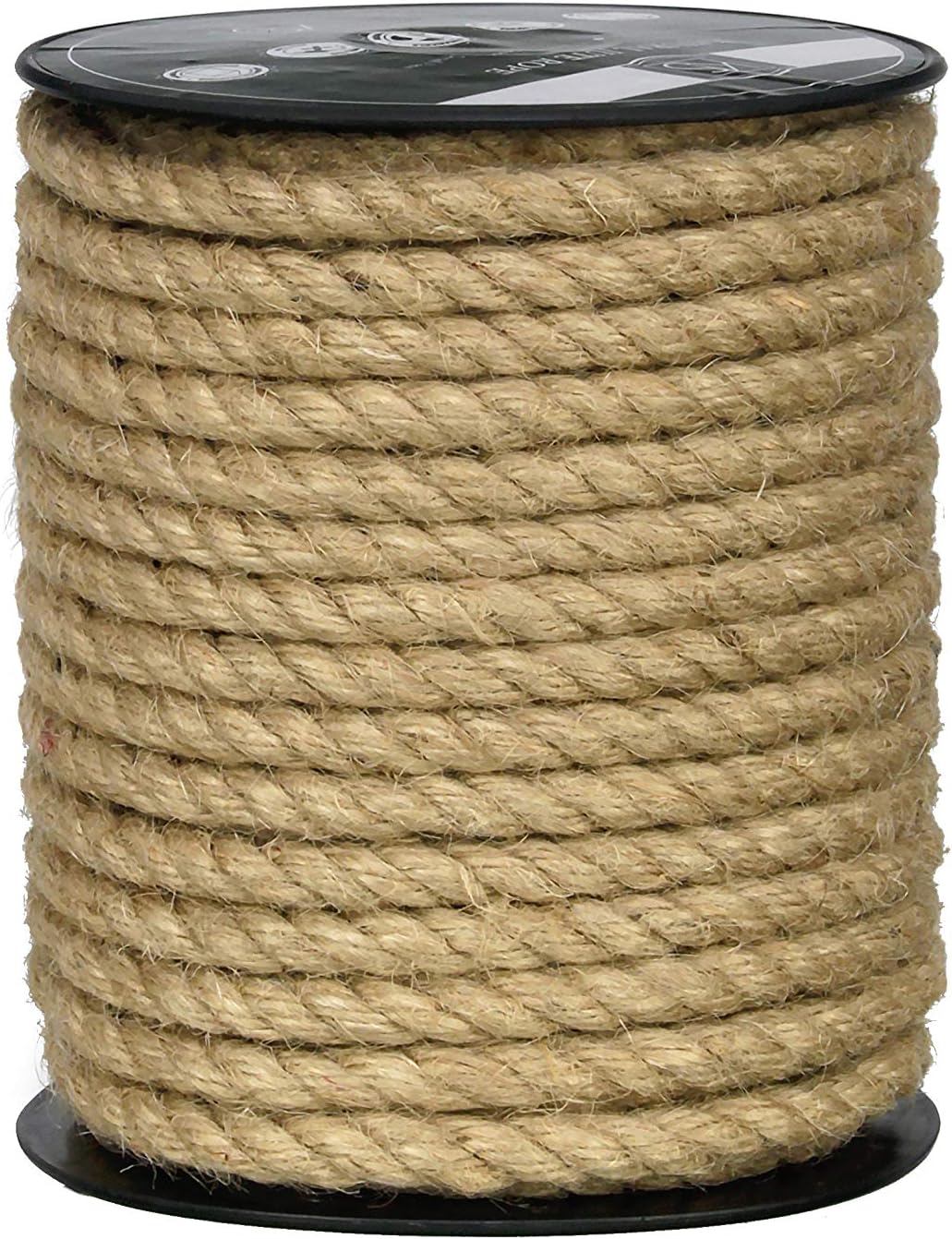 Premium Quality Natural Jute Rope 12 MM (1/2" 100 ft) Petroleum Smell Free, Natural, Biodegradable, Hemp Rope, Great for Crafting, Decoration, Camping, PET Friendly