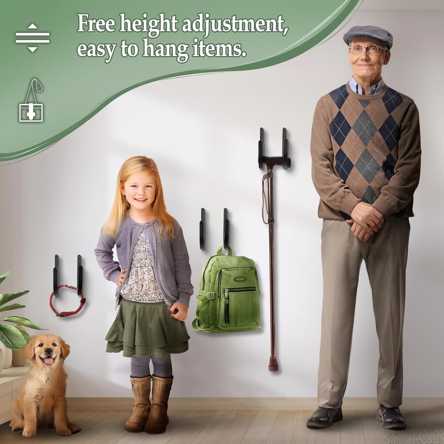 Hose Holders Wall Mount - Heavy-Duty Metal Garden Hose Hanger for Outside - Rust-Proof Hanging Hose Rack Hook Mount for Water Hose (2PCS)