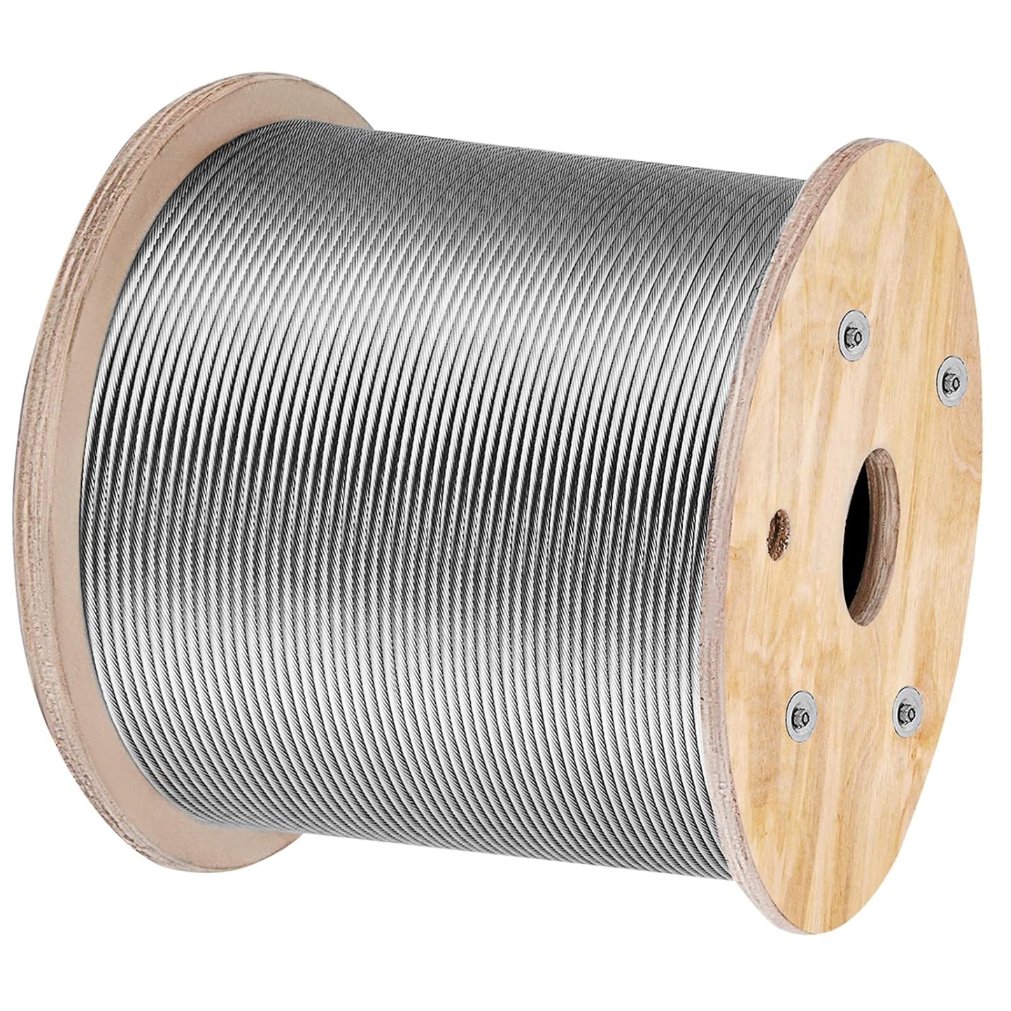 VEVOR 5/32 Stainless Steel Cable, 500FT T316 Wire Rope 1x19 Marine Grade Steel Cable for Deck Railing Brackets Handrail Stair DIY Balustrade