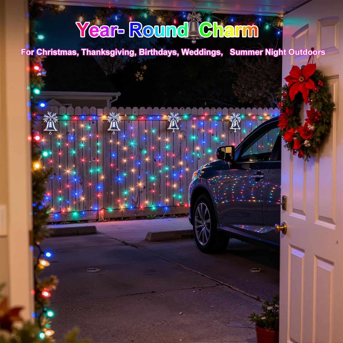 1500LED Christmas Lights Outdoor Use, 470ft 12 Modes Multicolor LED String Lights with Timer Dimmable, Waterproof Christmas Tree Lights for Xmas Patio Yard Fence Balcony Garden Decor Multicolor