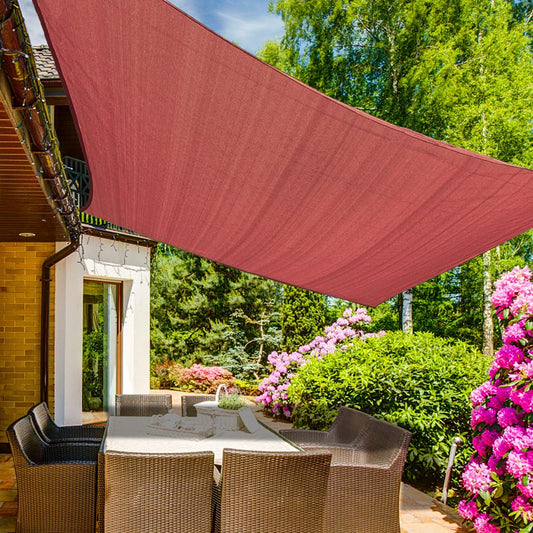 KANAGAWA 12'X18' Rust Red Custom Size Sun Shade Sail Rectangle UV Block Canopy Cover for Patio Backyard Lawn Garden Outdoor (Customized Available)