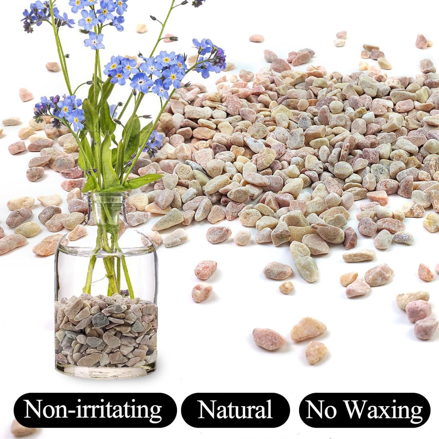 20lbs Peach Pebbles for Plants, 3/8inch Small Rocks for Succulent Cactus Plants, Natural Polished Pebbles, River Rocks for Plants, Vases, Garden