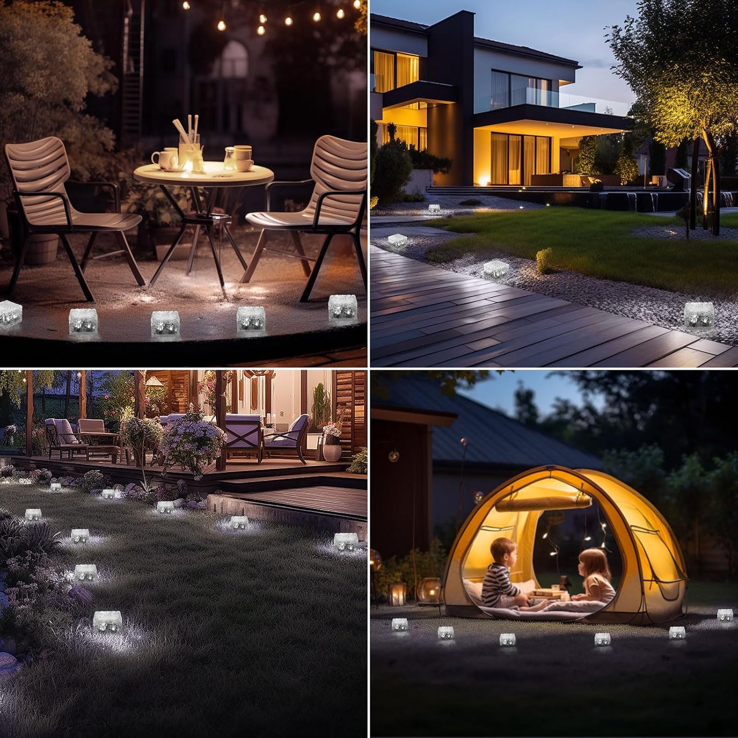 Solar Brick Lights-Outdoor Solar Lights for Yard-Solar Brick Landscape Path Light 6 Pack LED Light Brick Garden Decor for Pathway Patio Walkway Backyard Decoration, DS-XBZ-1-1-1