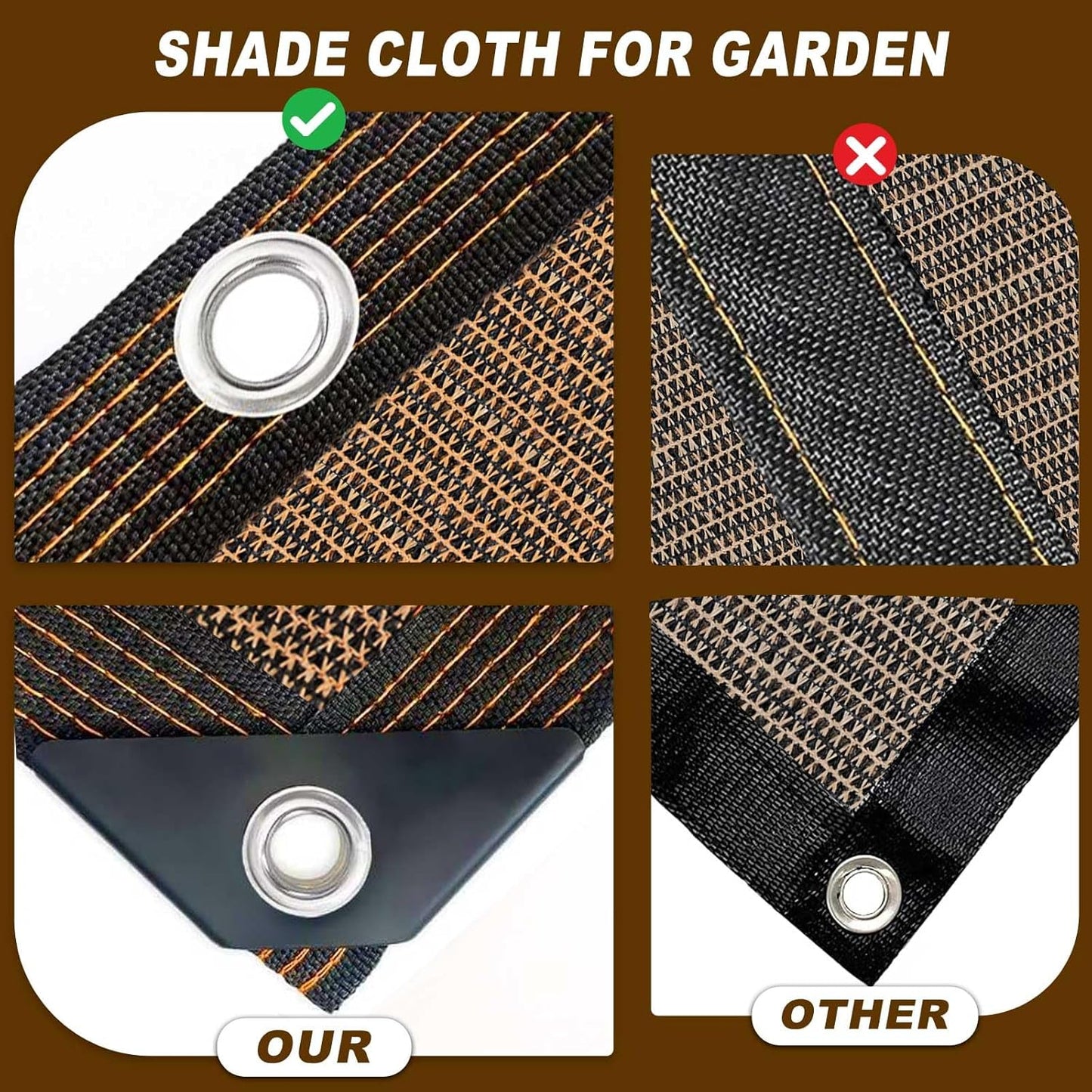 Shade Cloth,80% Sunblock Net with Metal Grommets and Reinforced Edges,Garden Sun Shade Netting,Used in Courtyards,Balconies,Carports,Greenhouse, Plants Growing,Chicken Coop Patios etc.10x12FT