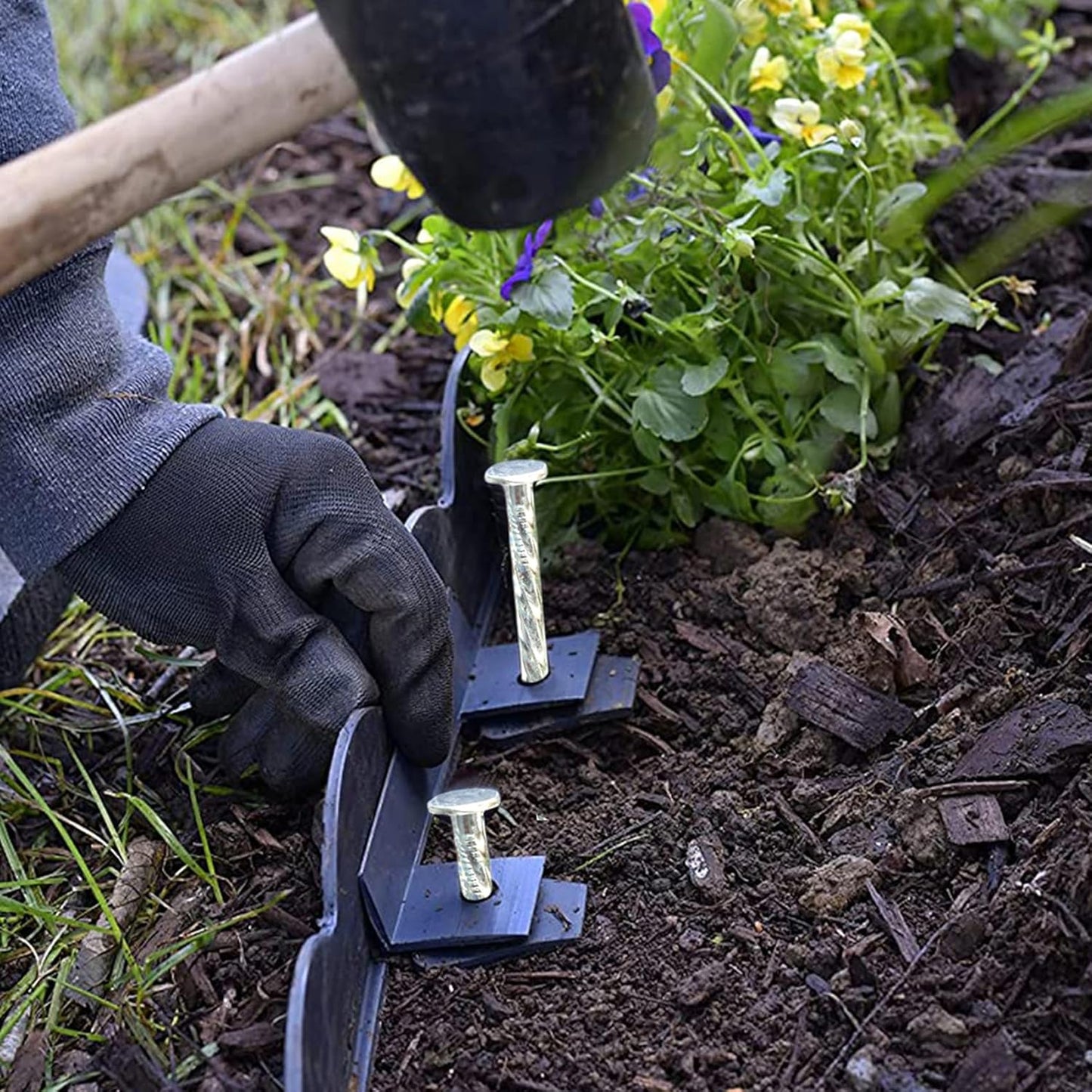 14 Inch Heavy Duty Spiral Landscape Spikes Solid Galvanized Metal Garden Stakes for Speed Bump, Wheel Stop, Paver Edging, Floor Covering, Weed Barriers, Tent, Garden Plants (50)