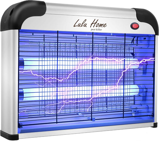 Lulu Home Electric Bug Zapper, Aluminium Indoor Insect Killer for Mosquito, Bug, Fly with Powerful 2800V Grid 20W Bulbs