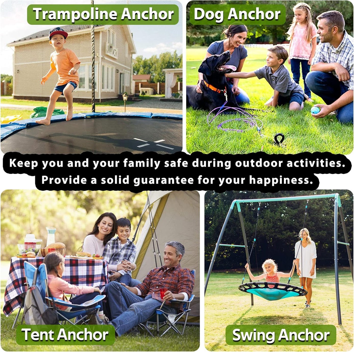 1 Pcs 15.3 Inch Ground Anchor Heavy Duty for High Winds Screw in Earth Anchor Swing Set Spiral Auger Stakes Suitable for Tent Trampoline Tree Garden Fence Sheds Swingset, Easy to Use with Drill