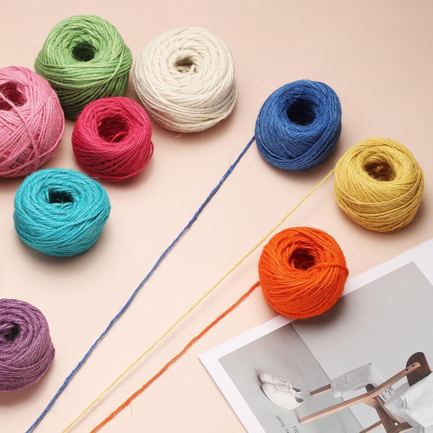 uxcell 164 Feet Natural Jute Twine String,2mm Thin Garden Twine Rope Colored Plant String Cord for DIY Art Crafts Gift Wrapping Decoration Packing Gardening Plant Hanger,Grey