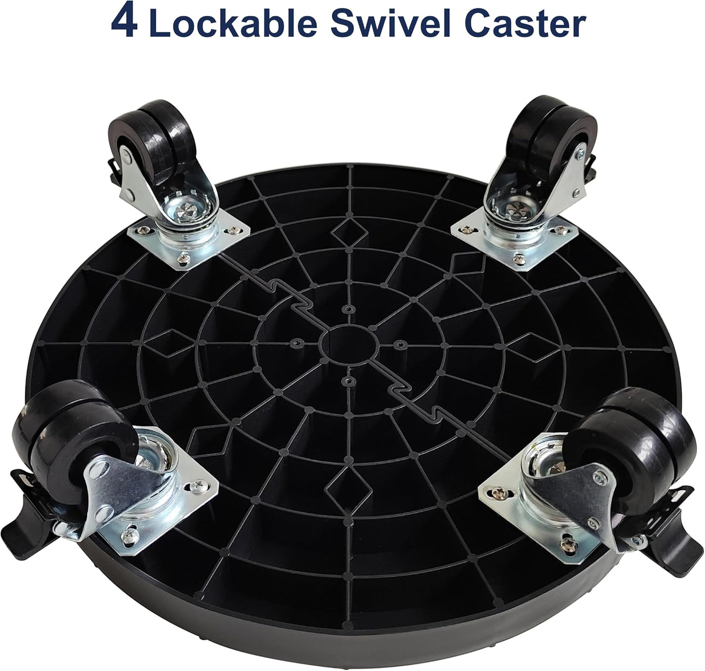 14 Inch Plant Caddy with Wheels Outdoor Indoor, Rolling Plant Stand for 400lb Heavy Duty Flower Pots, Round Plant Rollers Lockable Potted Planter Dolly, 2 Pack Black