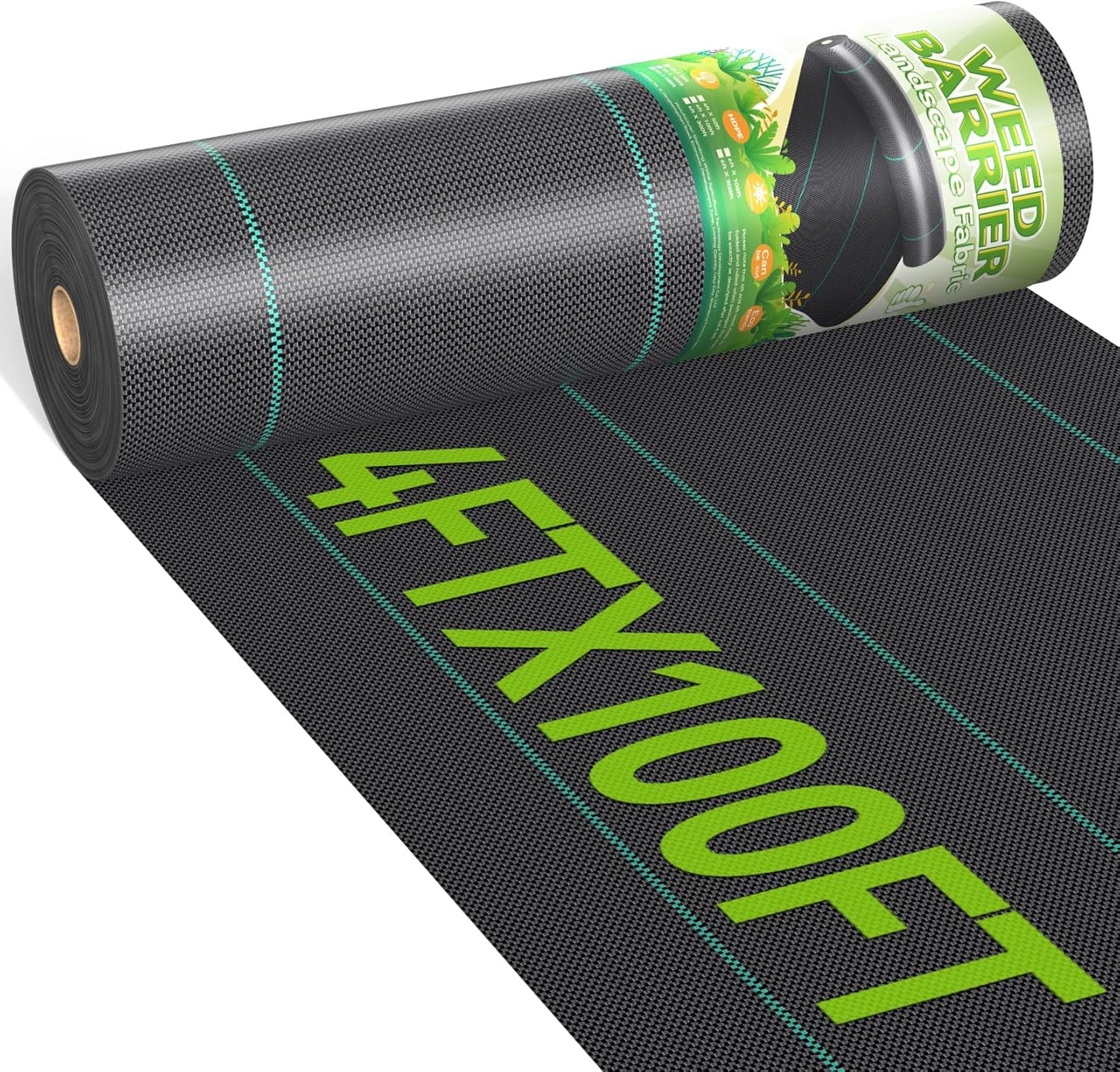 4ftx100ft Weed Barrier Landscape 3.2oz Fabric Heavy Duty, Woven Weed Control Cloth, Woven Geotextile Fabric for Underlayment, Gardening Ground, Commercial Driveway Weed Block Cover Mat