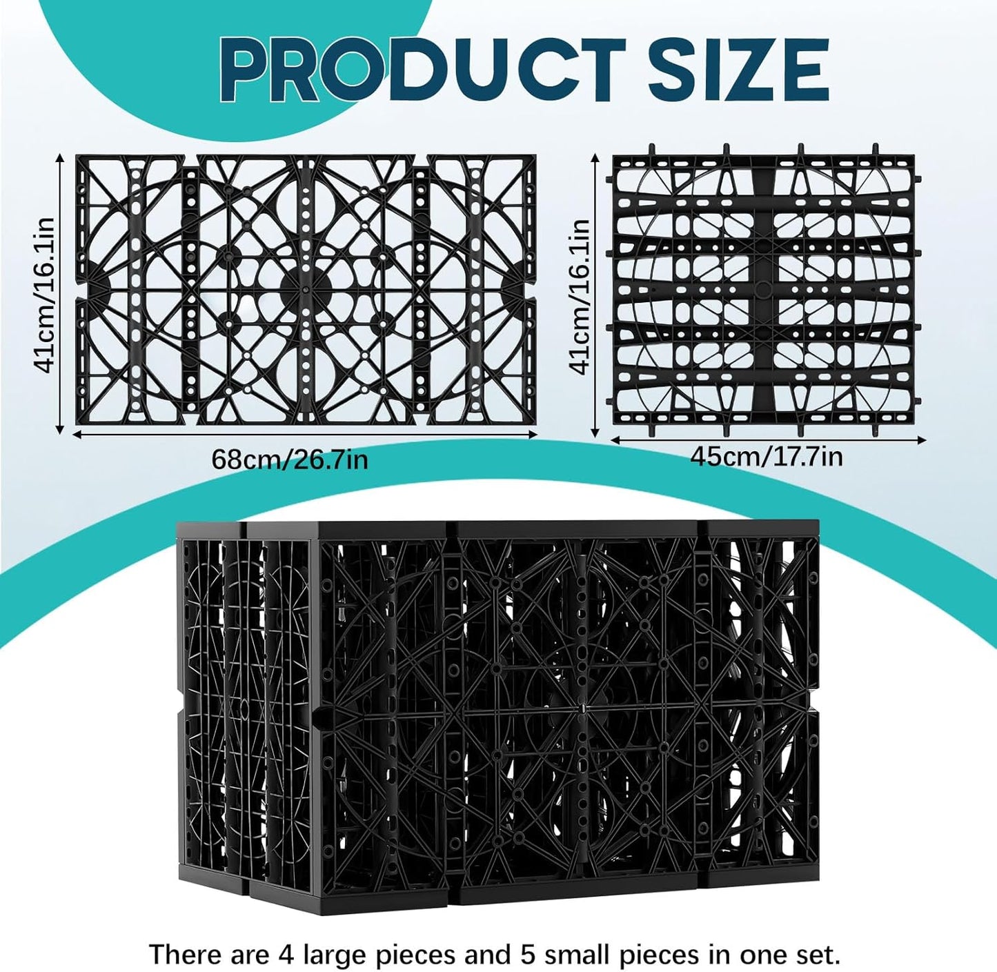 2 Pack 33 Gallon Water Storage Module Block System Water Garden Matrix Block for Pond Free Waterfalls Disappearing Waterfall or Fountain Features