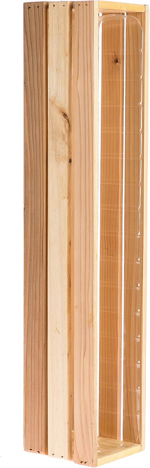 20" Rectangular Rustic Wood Planter with Plastic Liner l Rustic Barn Wood l Wine Crate Style, Home and Wedding Decorations, Garden Ornaments (20x4 Wine Crate Set of 2, Rose Wood)