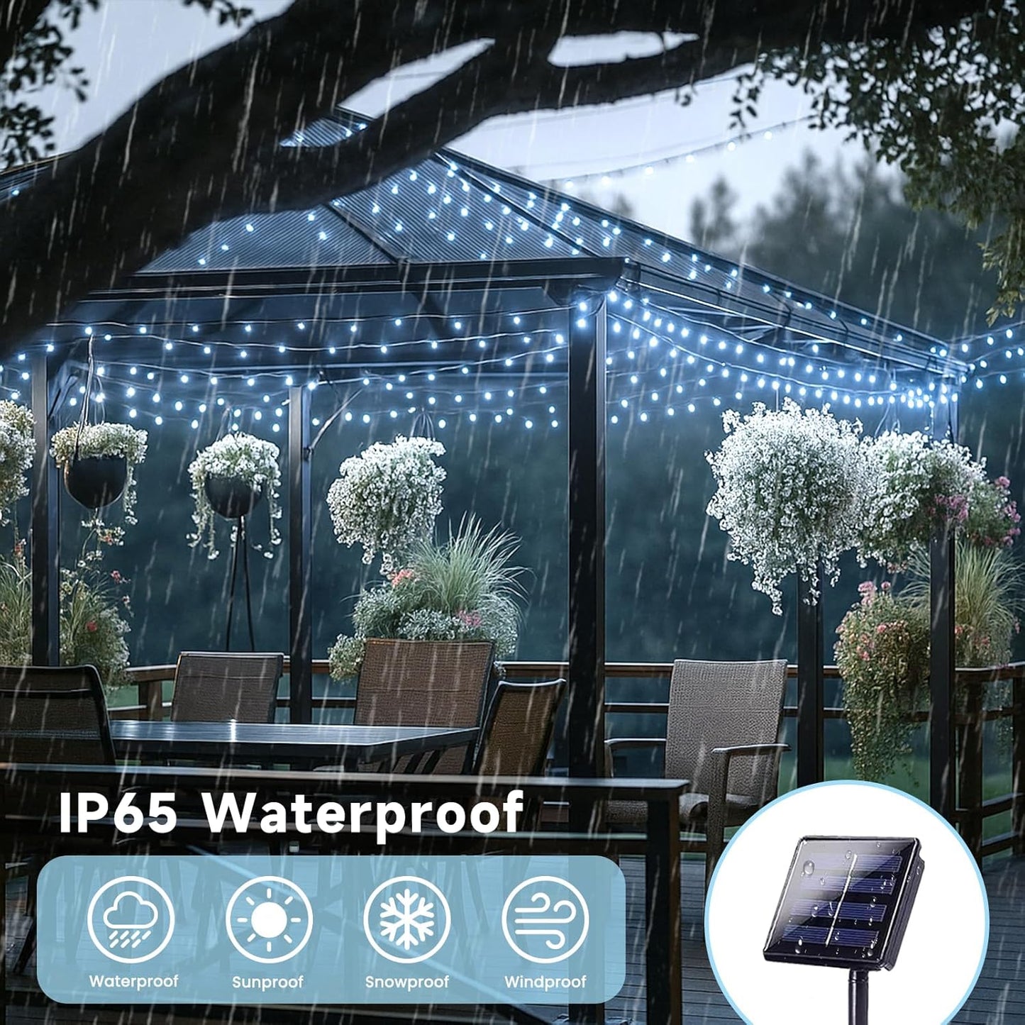 6 Pack 270FT Solar Christmas Lights Outdoor Waterproof, Super Bright 480 LED Solar String Lights with 8 Lighting Modes, Green Wire Twinkle Tree Light for Outside Xmas Party Decor (Cool White)