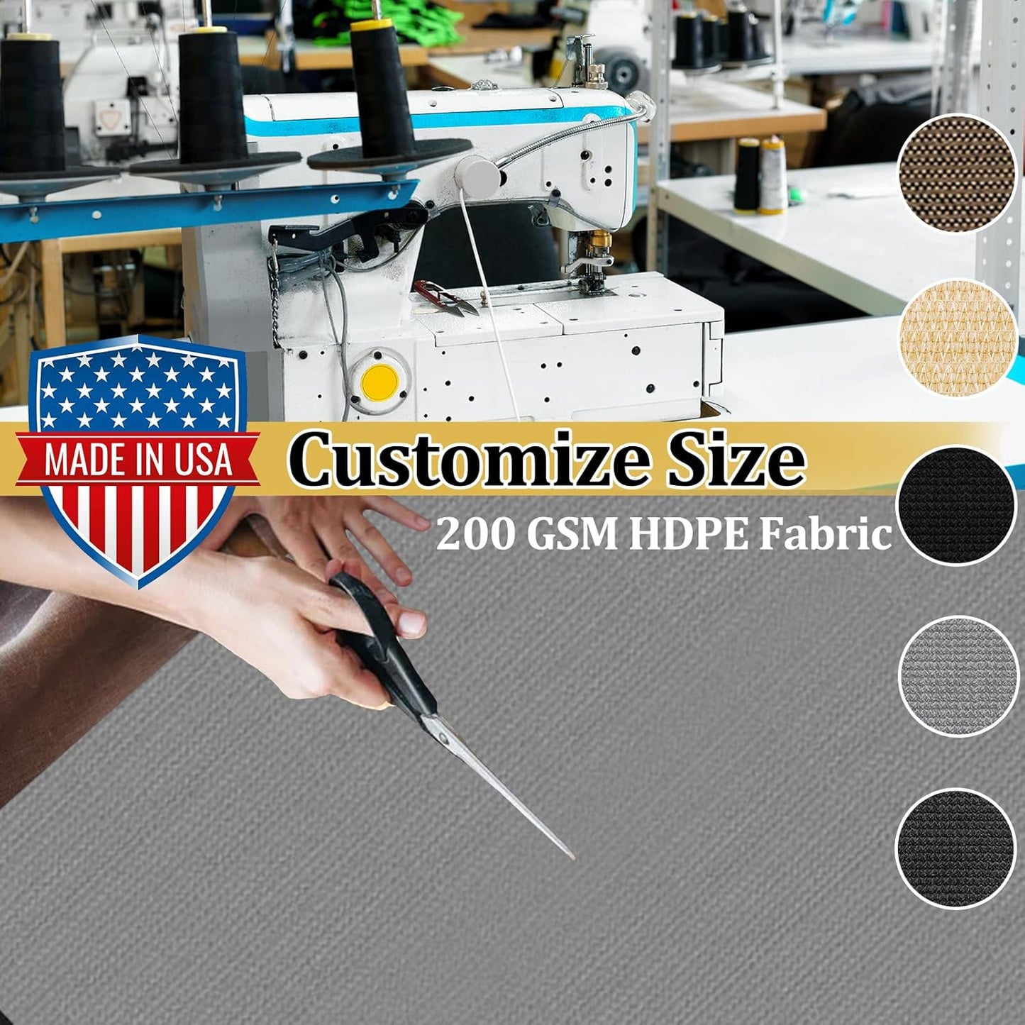 Shade&Beyond Customized Size 6' X 24' Shade Cloth with Grommets, 90% UV Protection UV Protection Mesh Tarp Sun Screens for Patio GN01, Light Gray