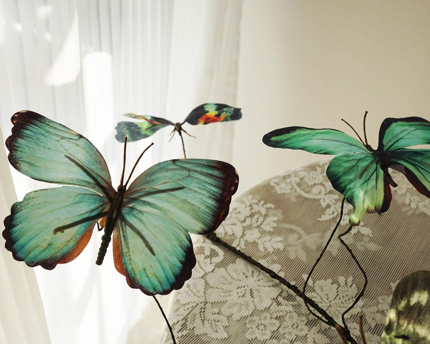 Artificial Butterfly, Silk Butterflys, Butterflies for Crafts for Floral Arrangements, 3D Butterfly Stakes Decor, Patio Plant Pot, Flower Bed Home Decor