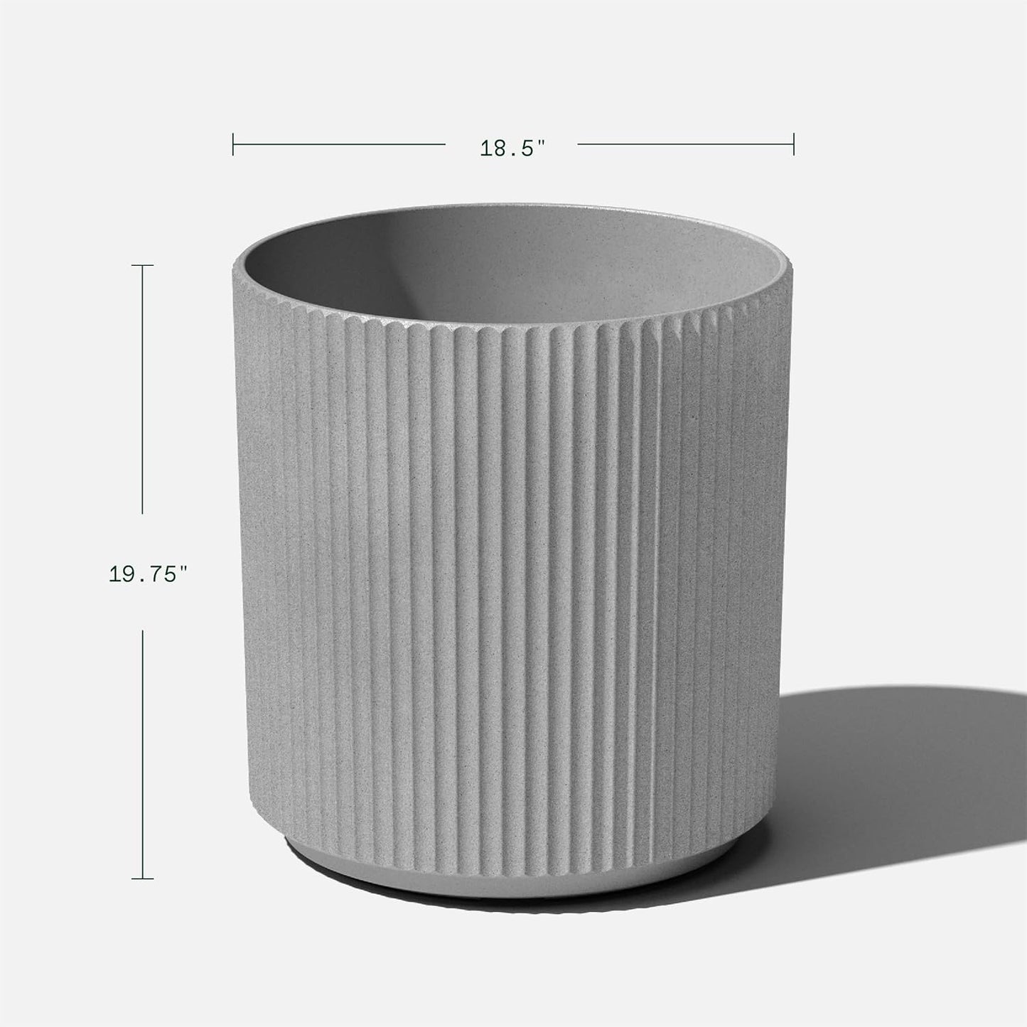 Veradek Mason Series Demi Planter - Large Round Planter for Indoor or Outdoor Patio/Balcony | Made from Plastic & Concrete with Drainage Holes | Modern Décor for Flowers, Trees, Tall Plants