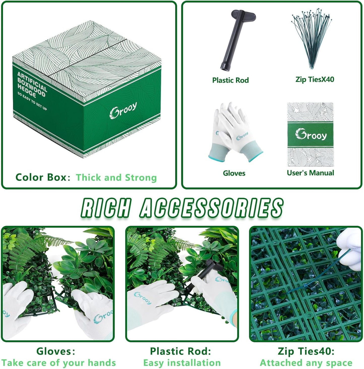 Artificial Boxwood Panels, Grass Wall Panels 20"x20"(12pcs), Privacy Hedge Fence Screen with UV Protection, Fake Greenery Backdrop for Indoor Wedding and Outdoor Garden Backyard