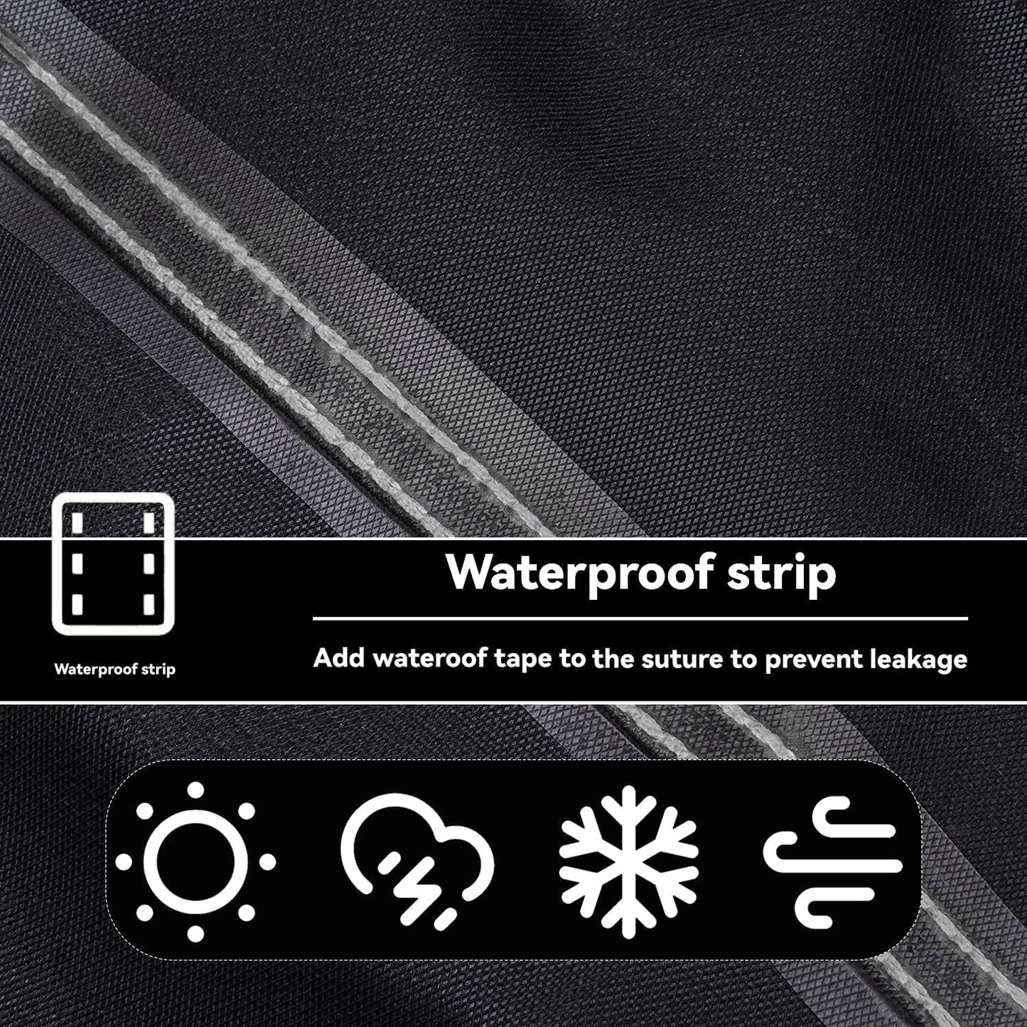 Outdoor Patio Square Table Cover 36 inch Black Heavy Duty Waterproof Cover for Square Slatted Tabletop