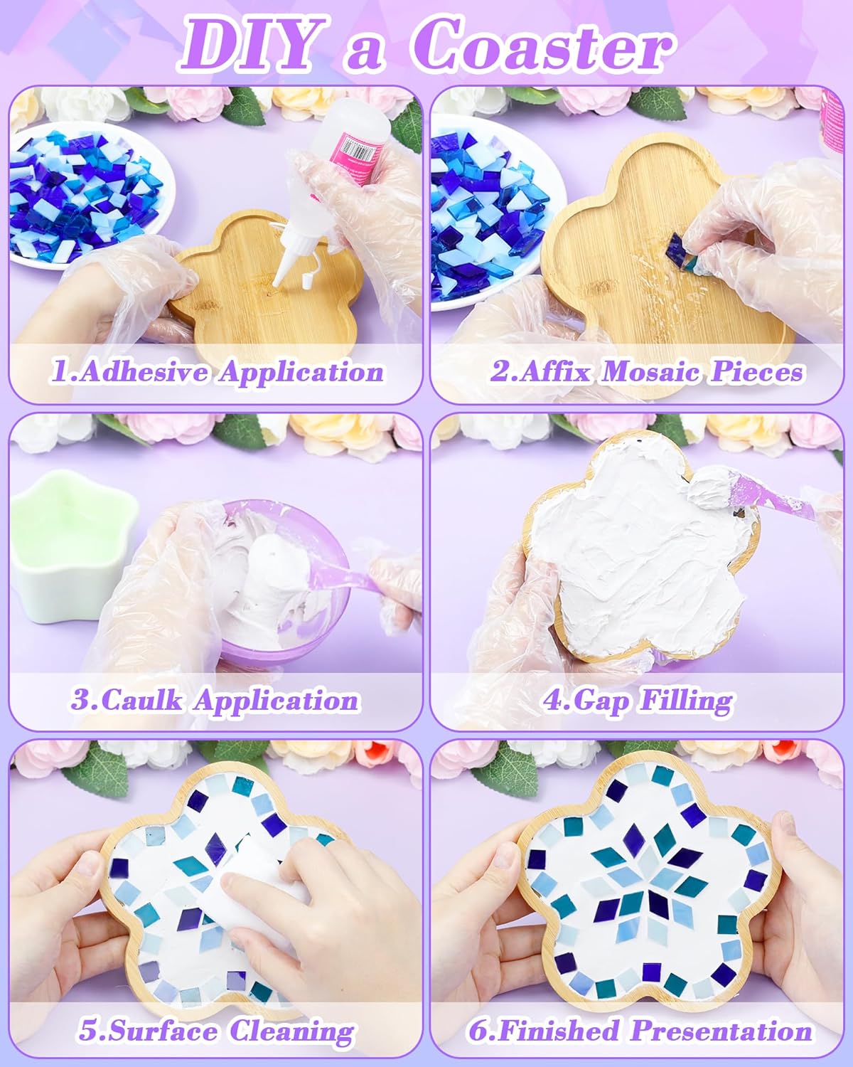 FIVEIZERO 260g Glass Mosaic Tiles for Crafts - 300 Pieces Tiny Mosaic Tile Kit, Irregular Pieces for DIY Craft Jewelry, Coaster Art & Mosaic Kits (Red&Yellow)