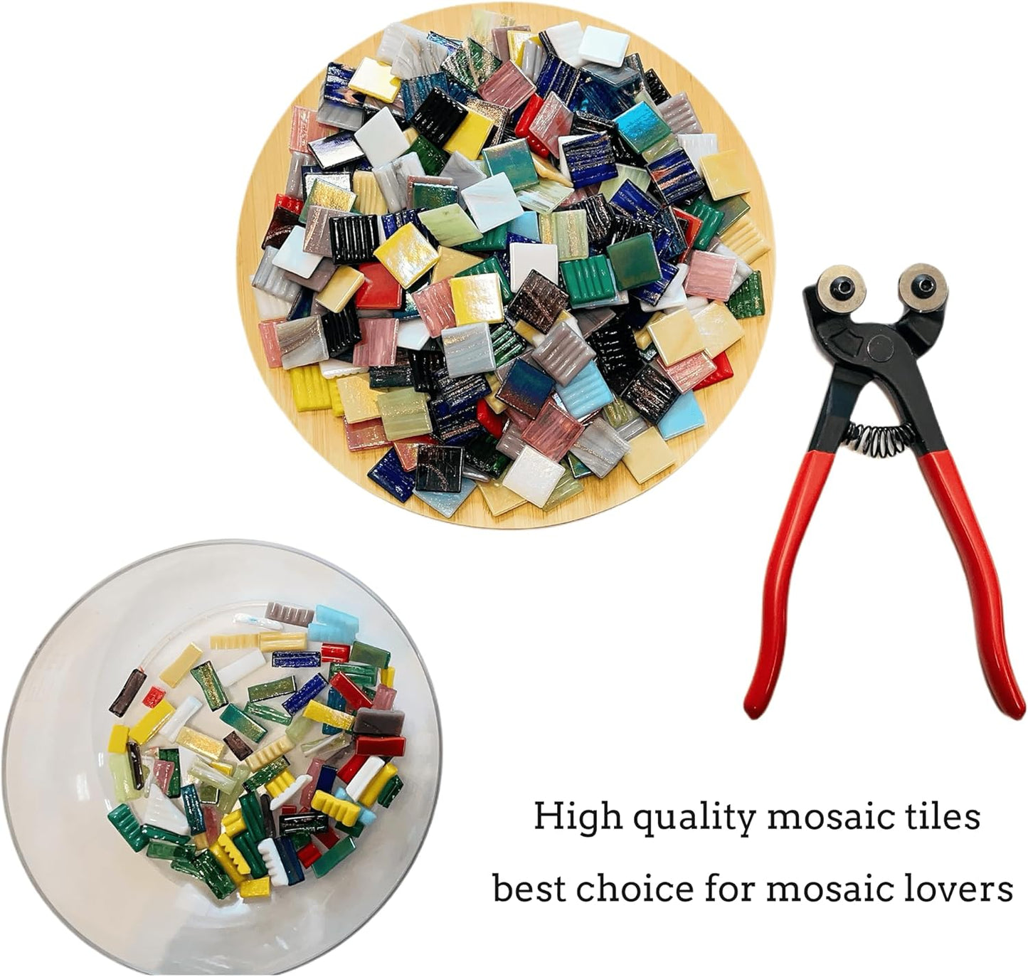 SMEIINIK 1.5 lb Bulk Mosaic Tiles for Crafts, Consisting of a Mix of Iridescent Mosaic Tiles and Gold-Textured Glass Mosaic Tiles, 3/4-Inch Square Mosaic Glass Pieces (240pcs, Multicolor), HT001