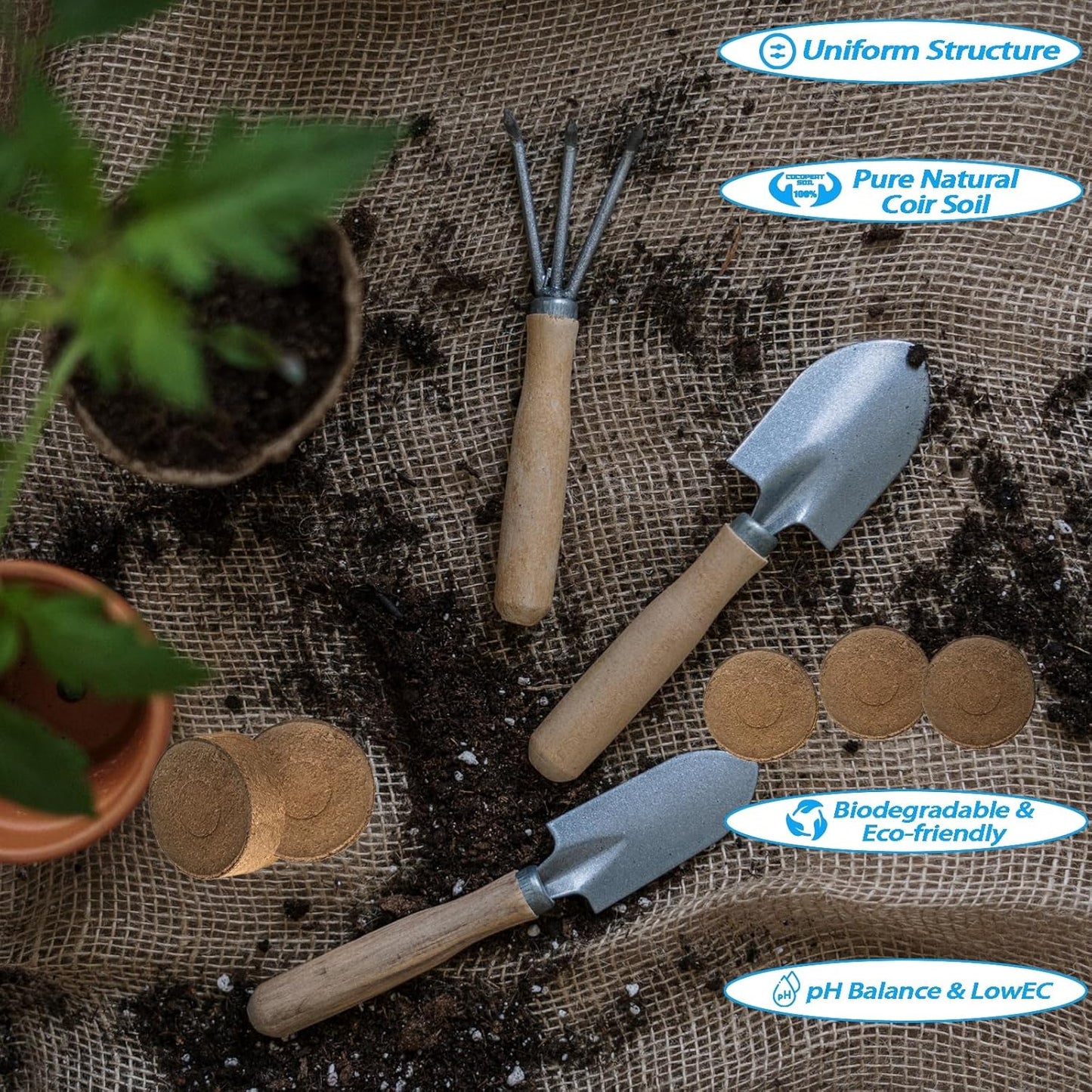 105 Pcs 40mm Compressed Coconut Coir Potting Soil,Coco Coir Pellets for Plants,Coco Fiber Pellets for Planting, Garden, Bonsai, Vegetables & Flower