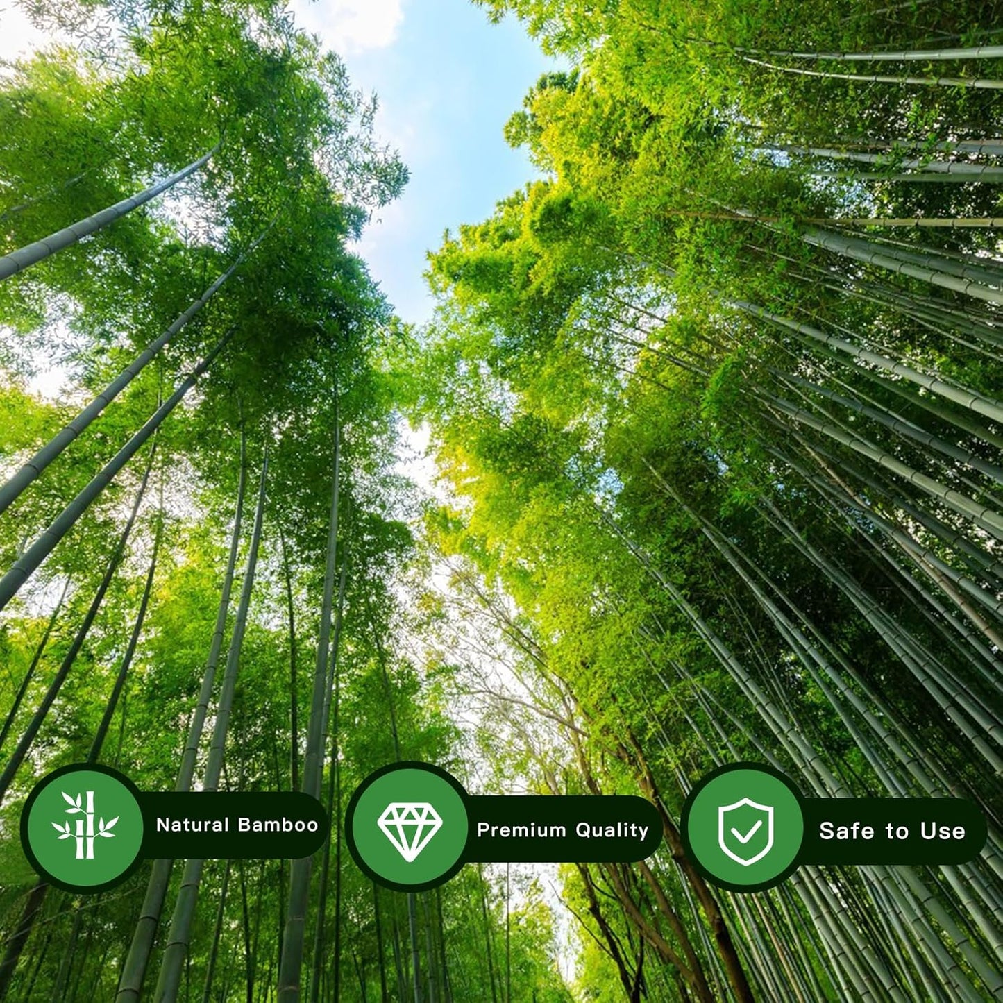 [32 Pcs] Garden Stakes, 18 Inches Natural Bamboo Plant Stakes, Plant Support Stakes with Twist Ties, Bamboo Sticks for Tomatoes, Beans, Flowers, Potted Plants, Indoor and Outdoor Climbing Plants