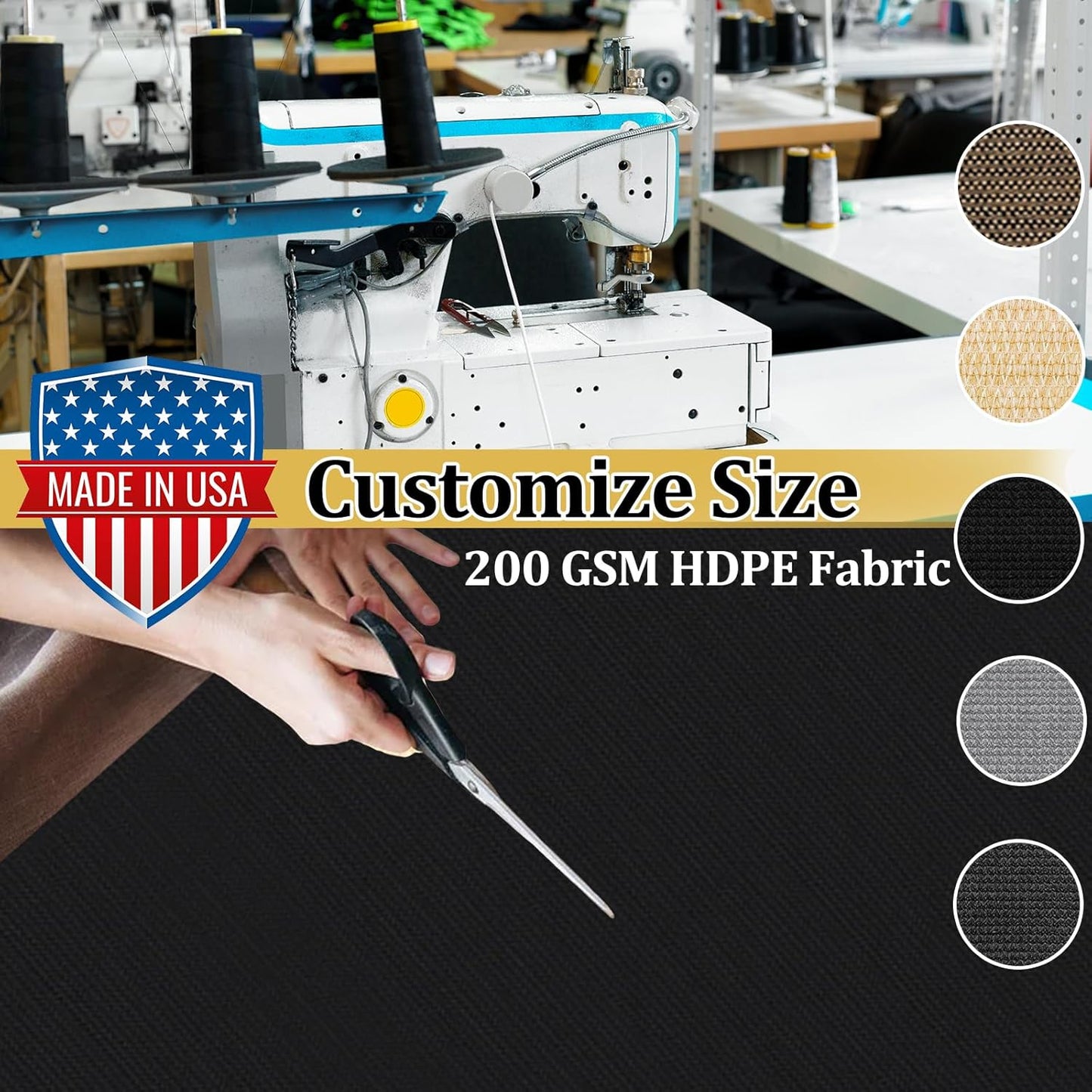 Shade&Beyond Customized Size 8' X 11' Shade Cloth with Grommets, 90% UV Protection UV Protection Mesh Tarp Sun Screens for Patio GN01, Black