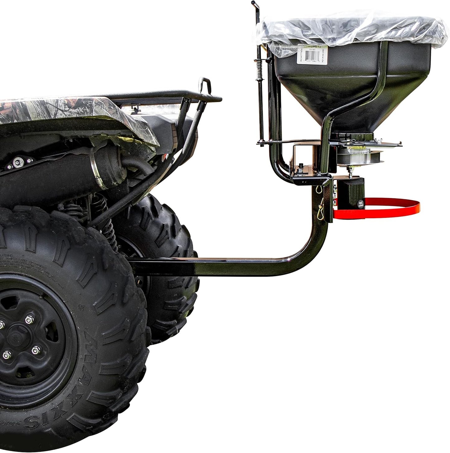 FIMCO 5302957 (ATV-DMS-12V-2RC) 2.2 cu ft ATV/UTV Dry Material Spreader with 2" Receiver Mount & Rain Cover Bundle with DU-Most Heavy-Duty Walnut Hand Scrub & Cleaner, 16 oz