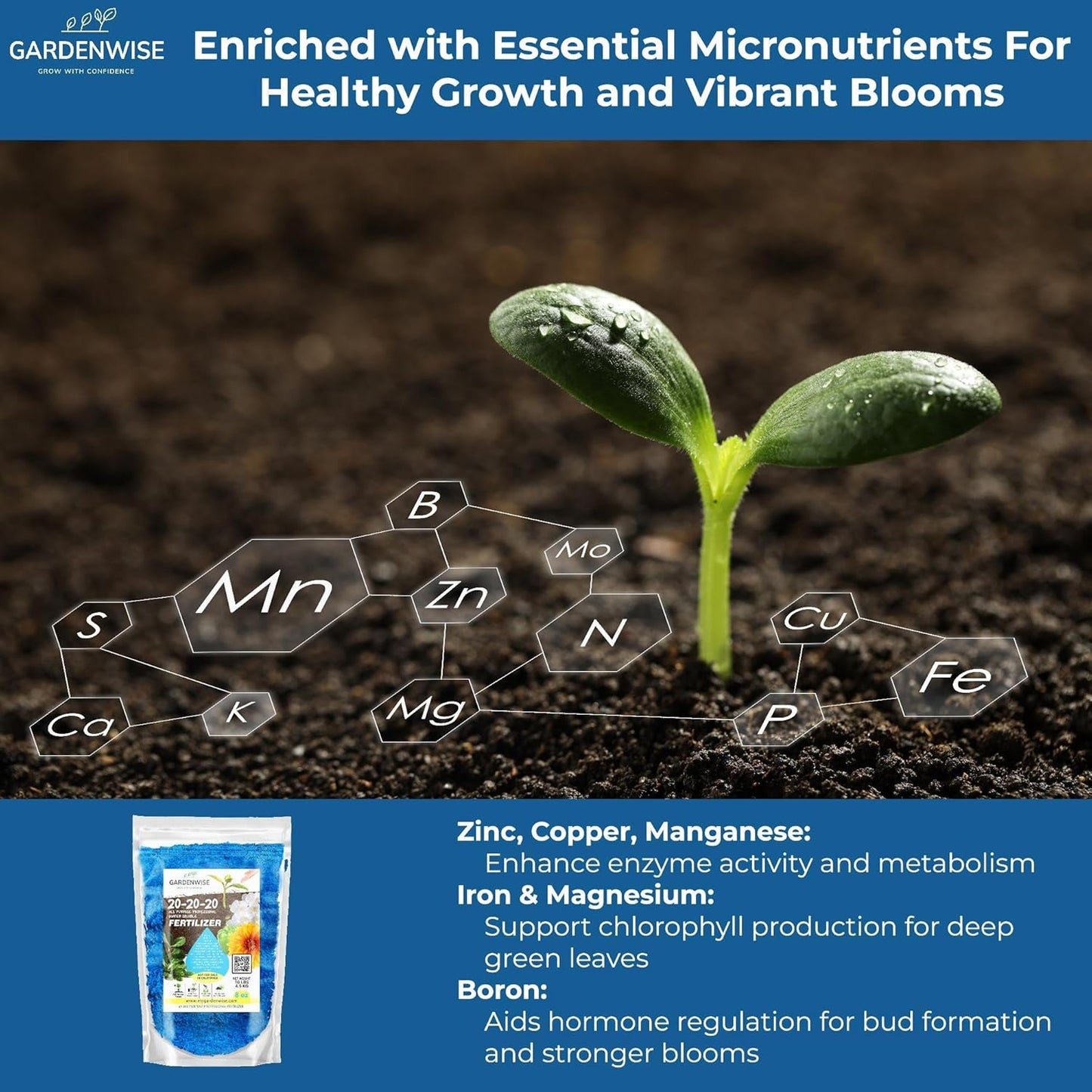 20-20-20 Water-Soluble Fertilizer – Powder for Liquid Plant Food for Indoor & Outdoor Plants, Orchids, Vegetables, Lawns, Flowers – 20 20 20 Fertilizer 4 Quarts (8 lbs)